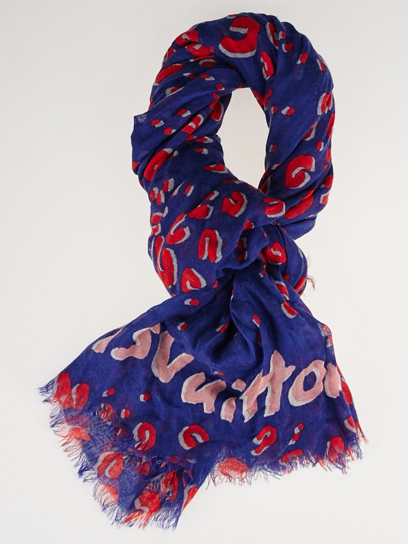 Louis Vuitton Denim Cashmere/Silk Stephen Sprouse Confetti Leopard