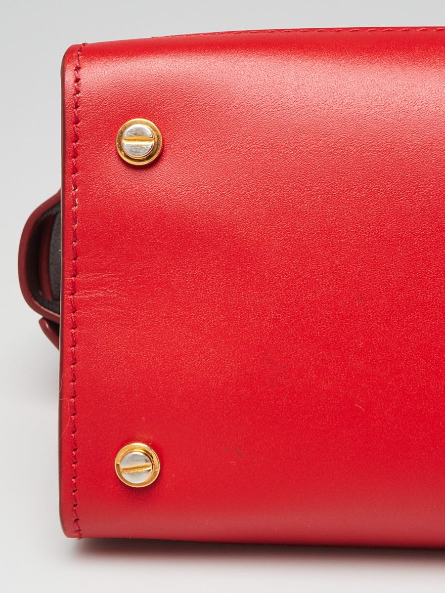 Givenchy Red Smooth Calfskin Leather Mini Horizon Tote Bag
