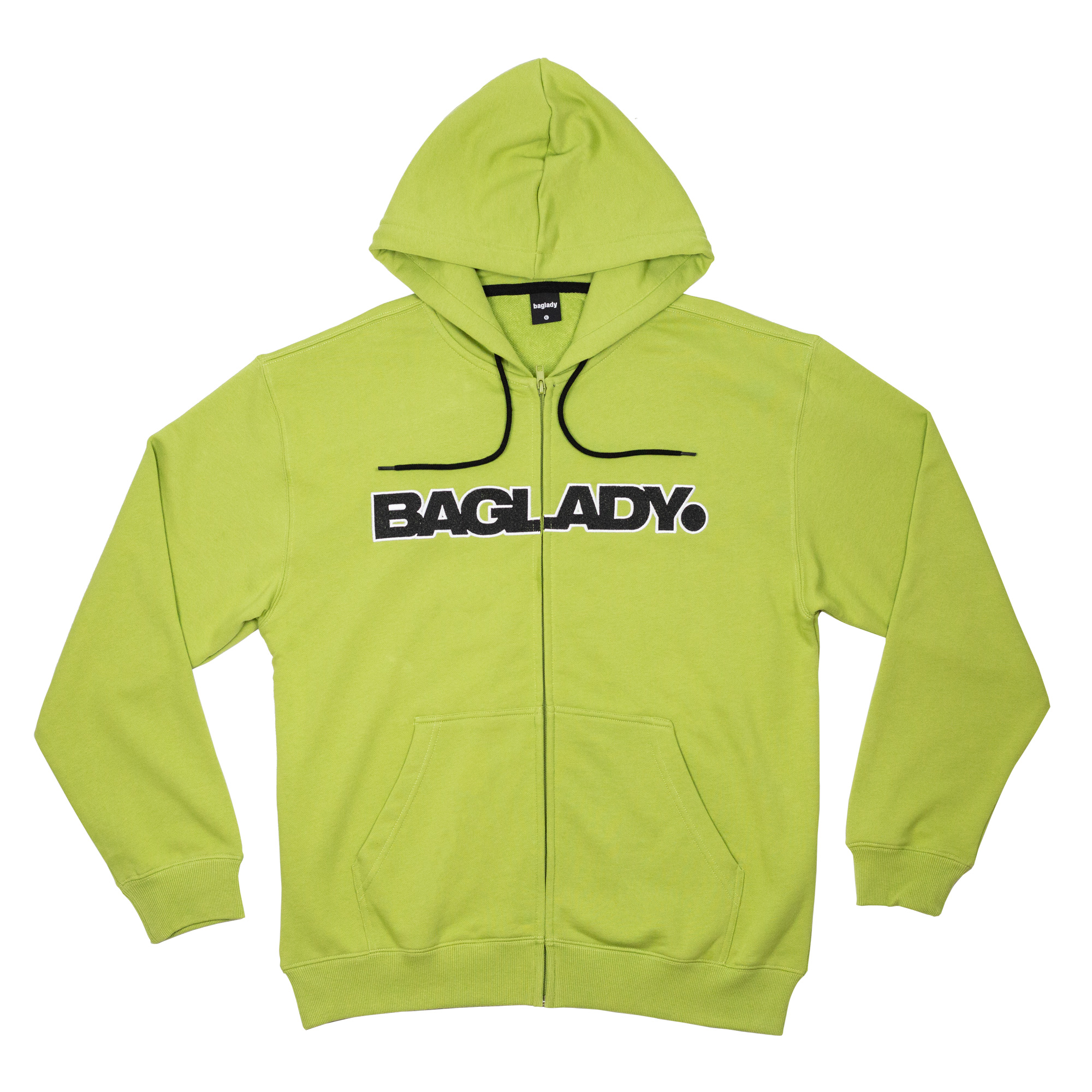 Hoodie Full Zip Timid Green - Baglady