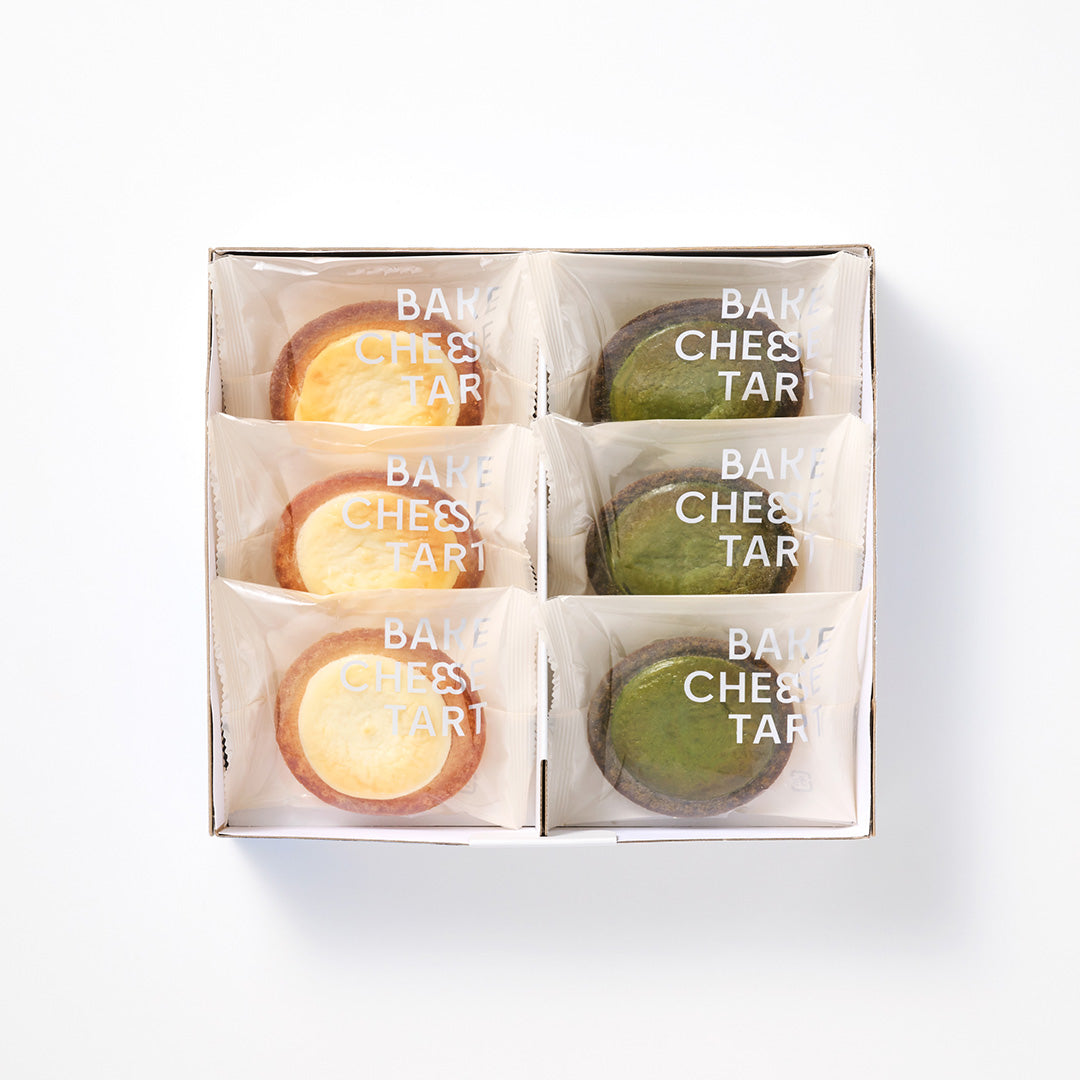 チーズタルト6P BOX〈オリジナルチーズタルト3個・抹茶チーズタルト3個