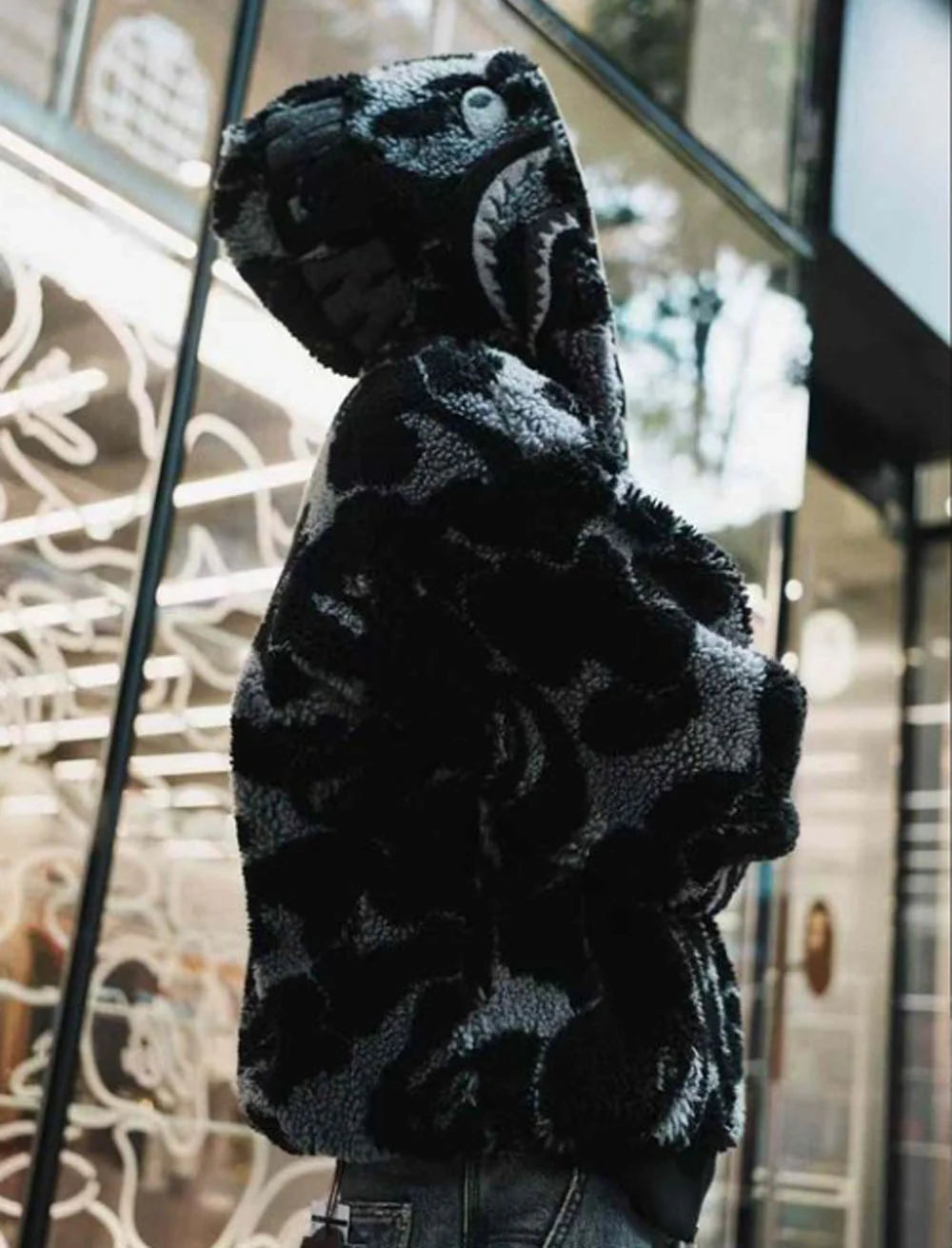 A BATHING APE BAPE ABC CAMO BOA SHARK RELAXED FIT FULL ZIP HOODIE