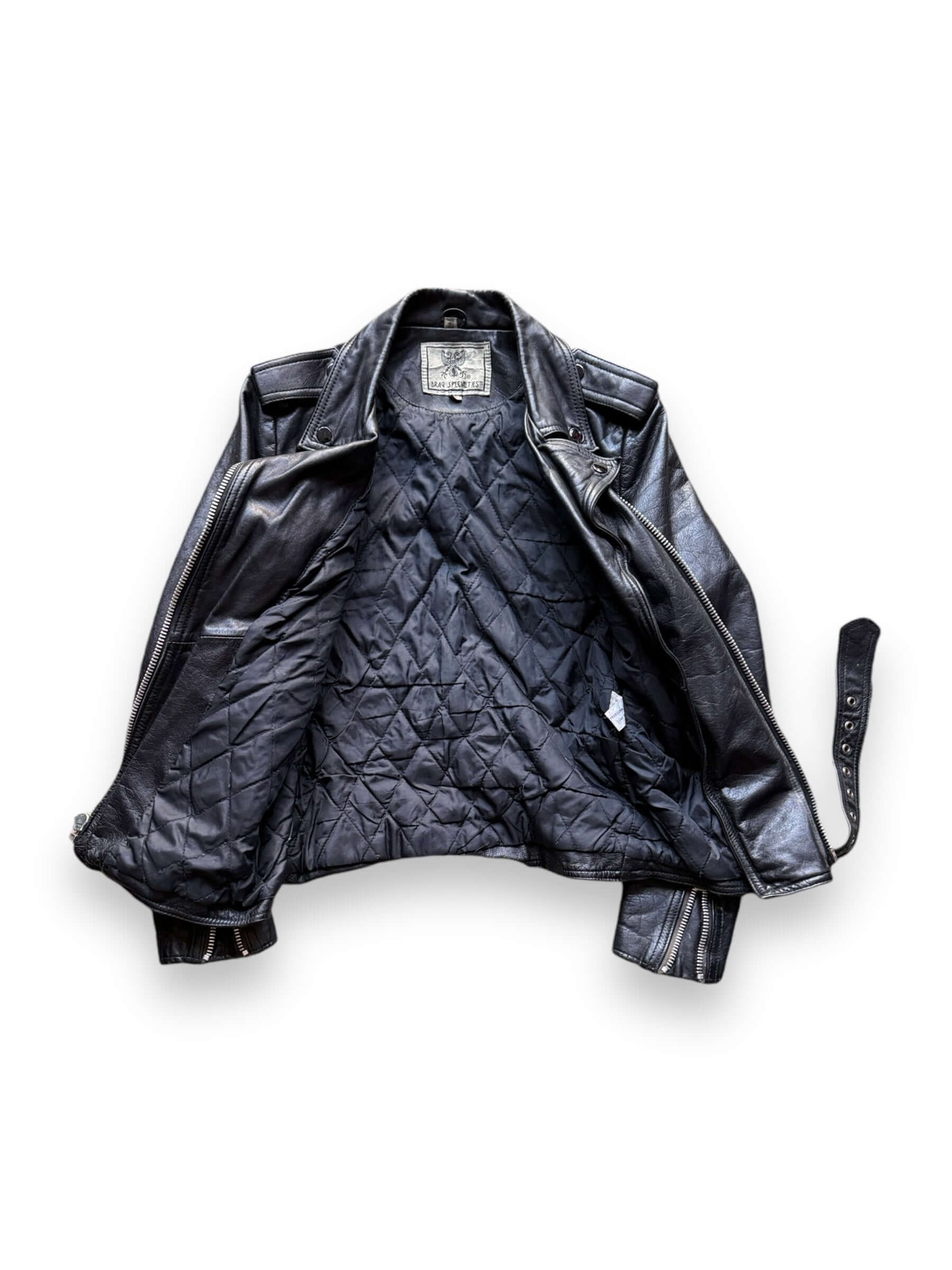 Vintage Handpainted Fugazi Bulldog Front Leather Jacket SZ S – The