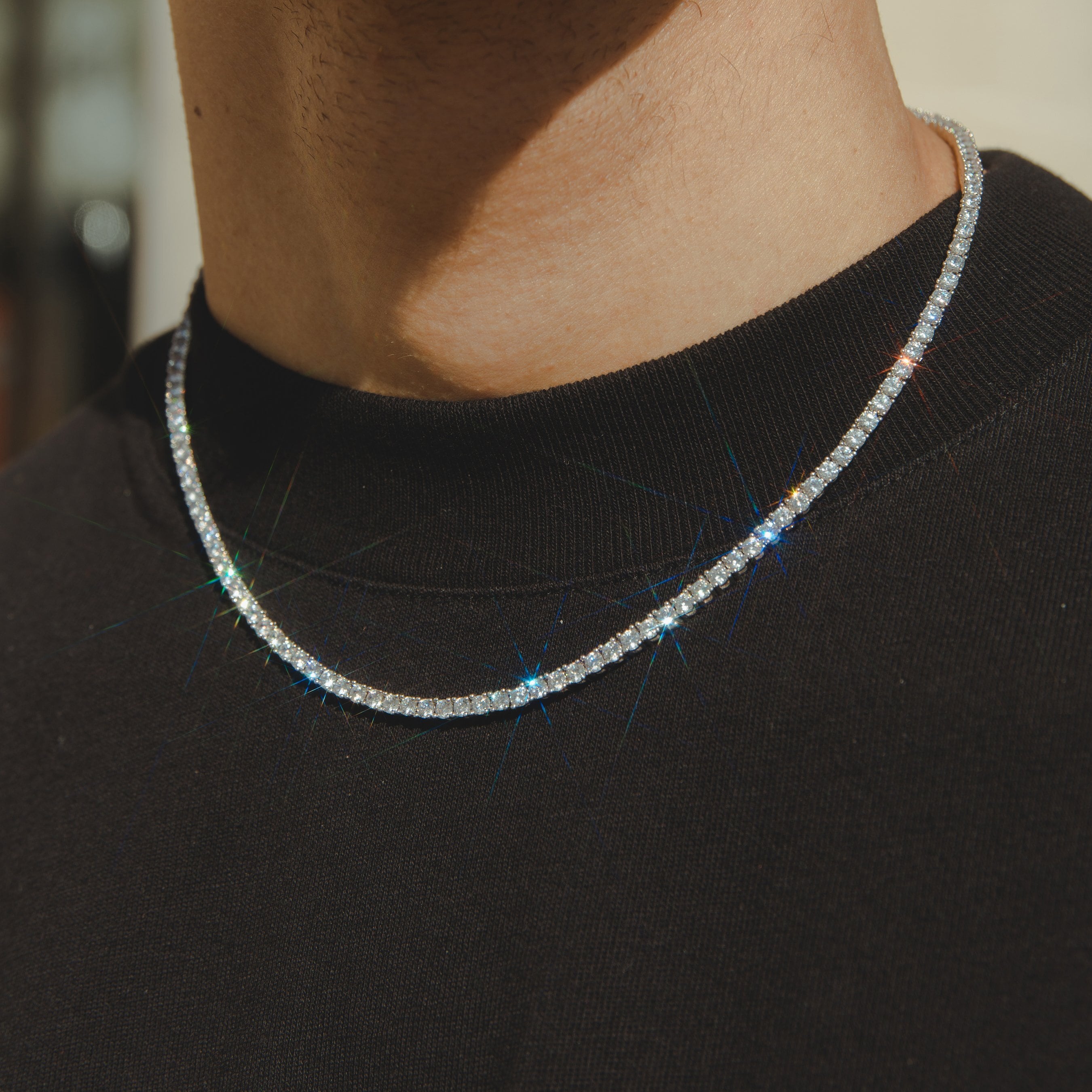 Luxury Tennis Necklace 【3mm / SILVER】 | Glitter