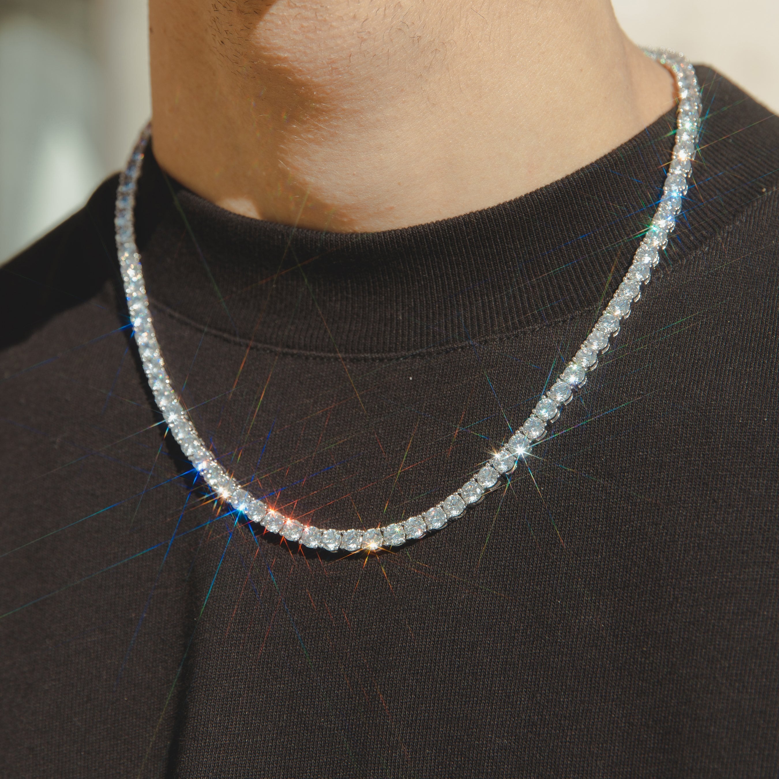 Luxury Tennis Necklace 【5mm / SILVER】 | Glitter