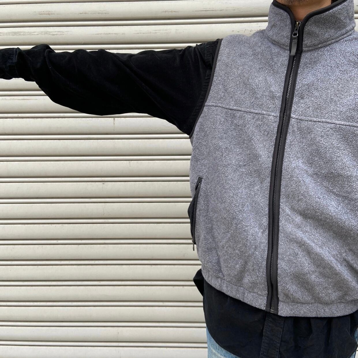 90s eddie bauer ポーラテックフリースベスト S グレー | 古着屋 Uan