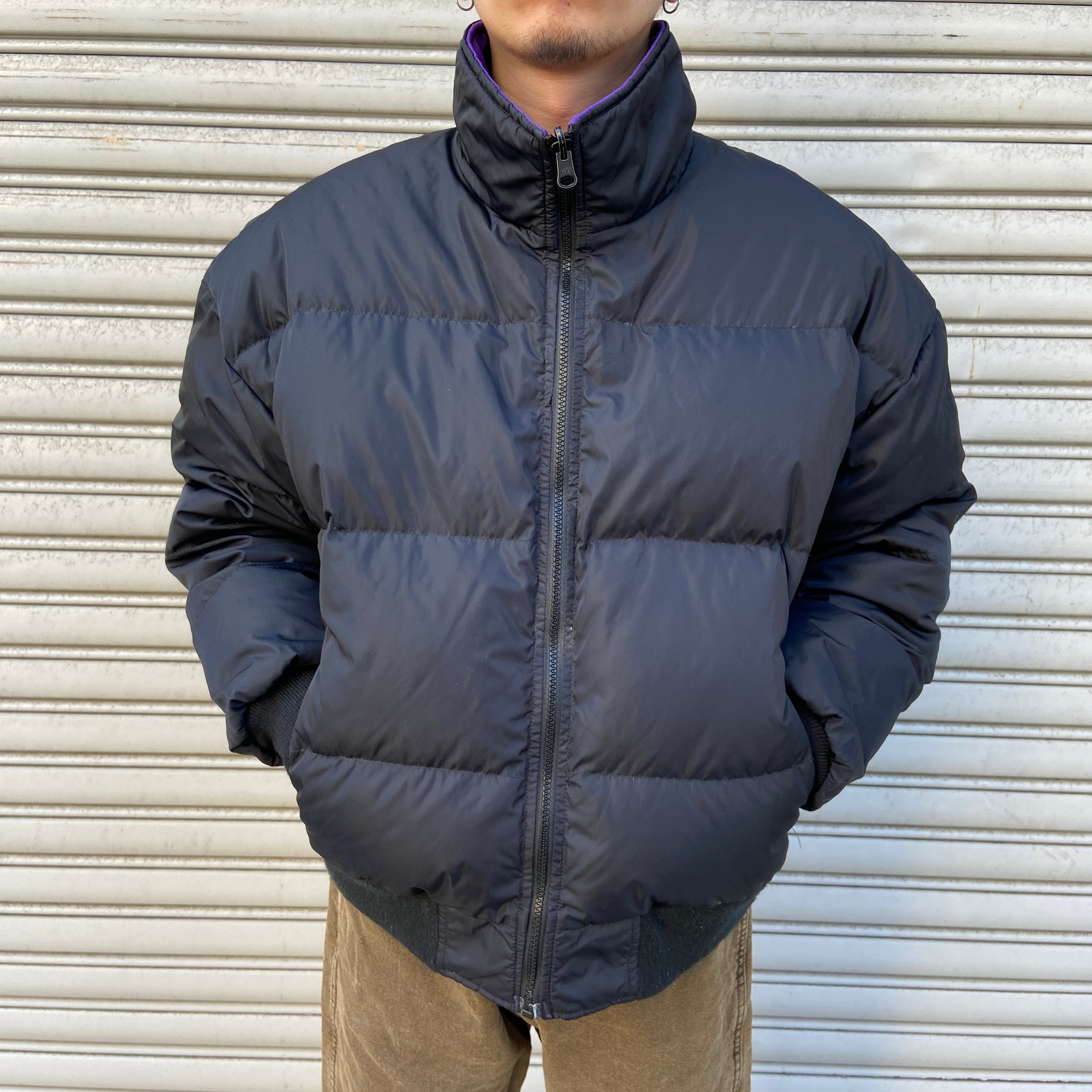 80s WOOLRICH フェザーダウンブルゾン 紫黒 ダウンジャケット | 古着屋 Uan