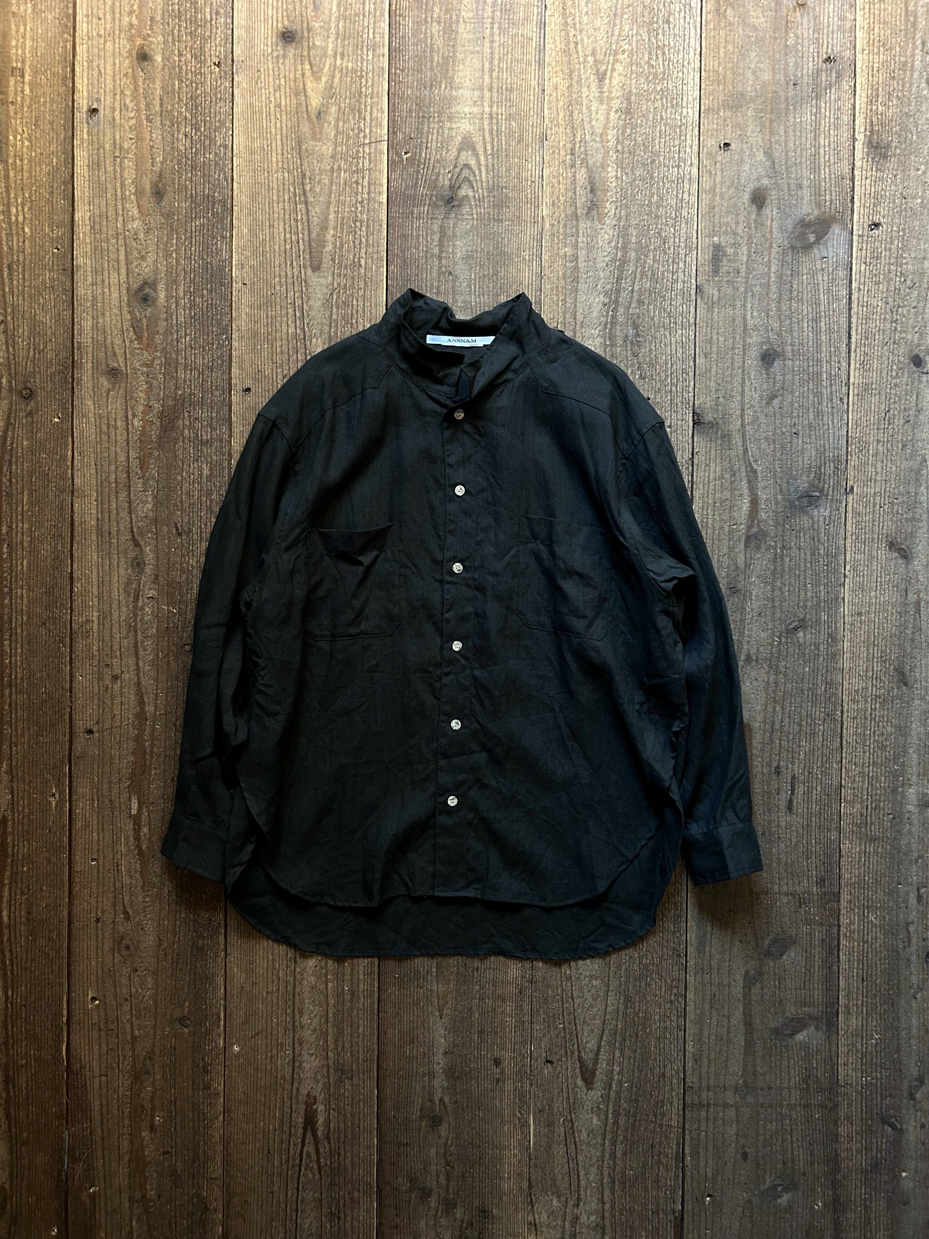ANSNAM 牛飼いシャツ charcoal brown | TALE COCOON