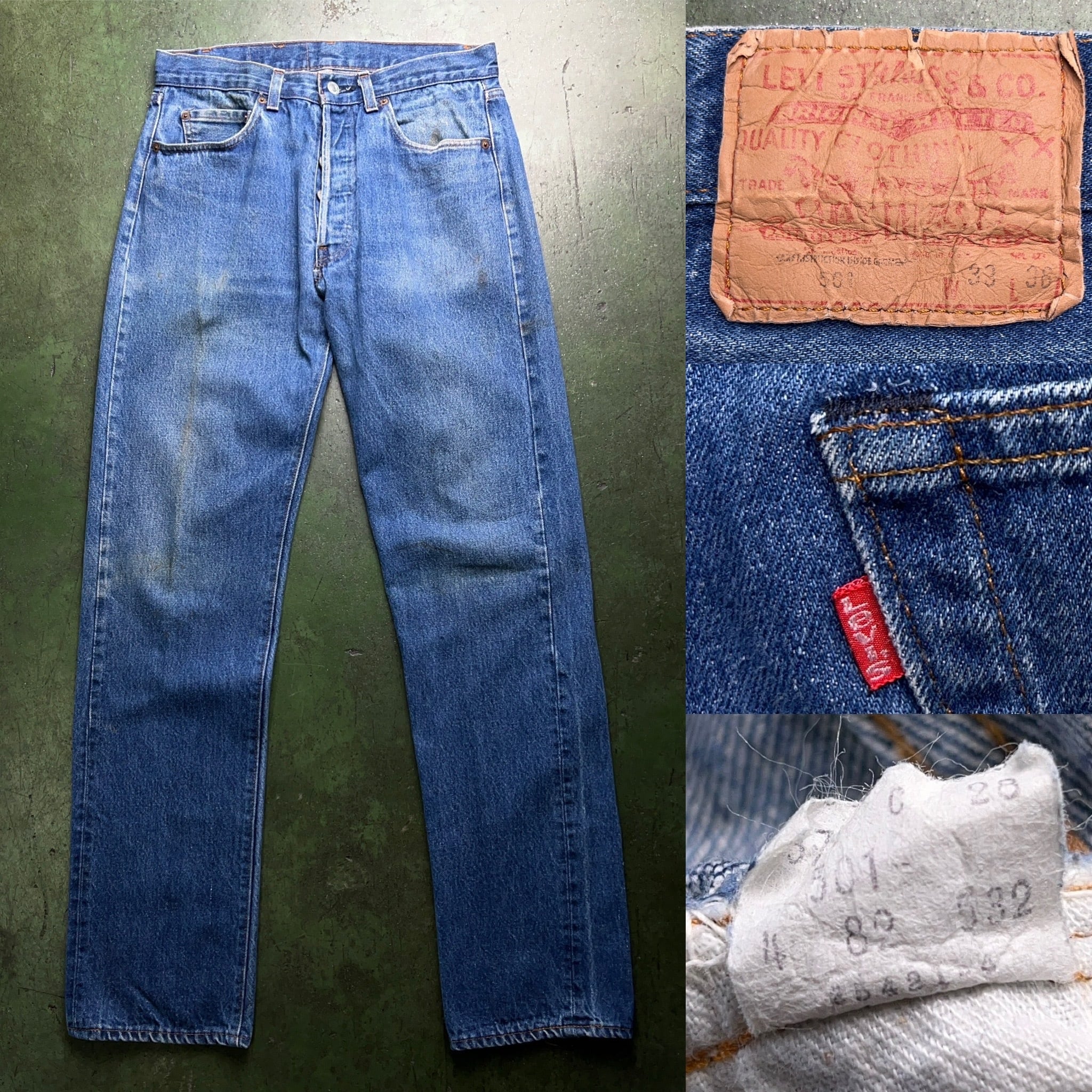 80's Levi's 501 Denim Pants W33 黒カン リーバイス デニムパンツ 色