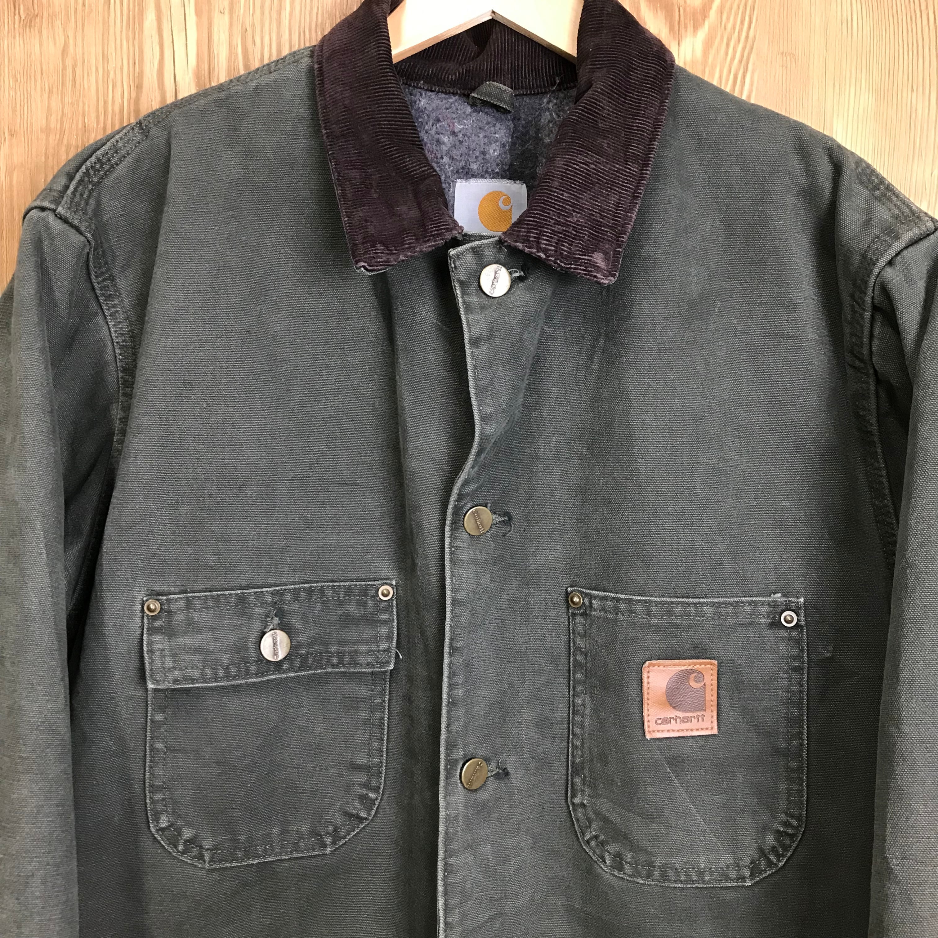 希少 フェード モスグリーン カラー USA製 90s Carhartt Michigan