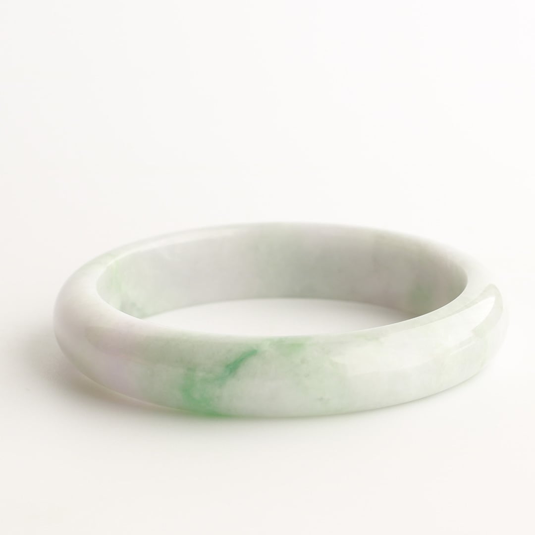 内径 約62mm】翡翠バングル 3カラーのやわらかい色味ラベンダー翡翠