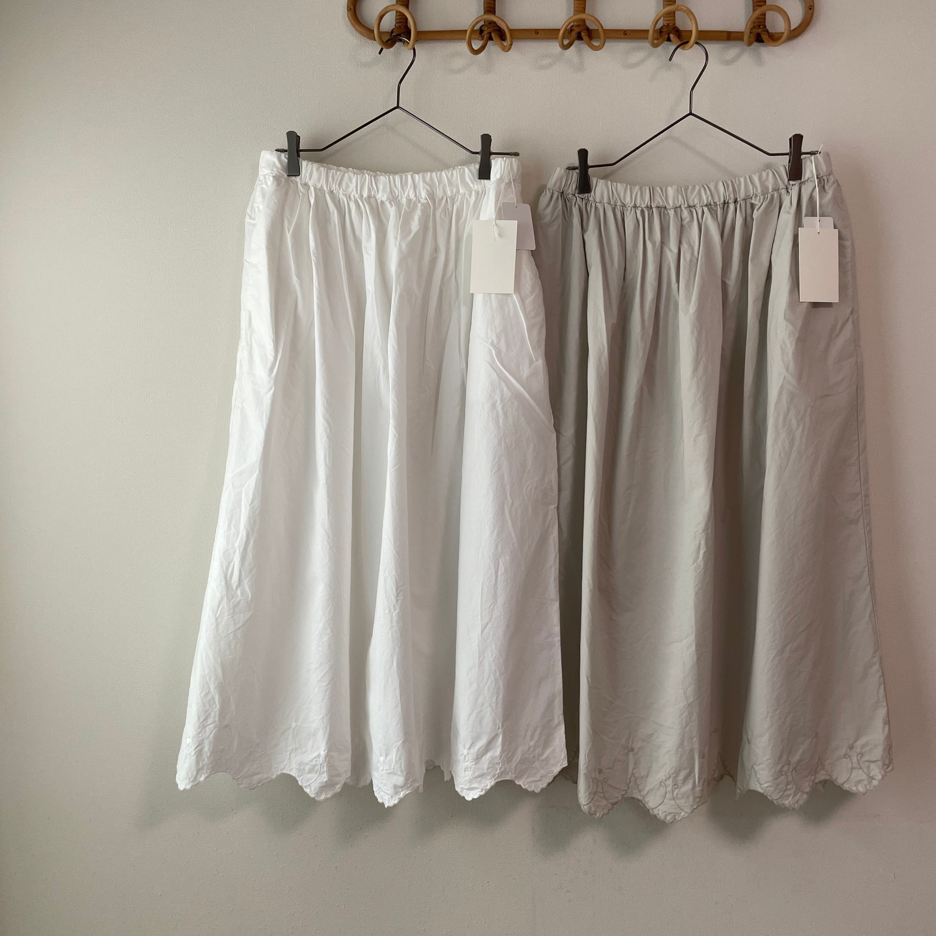 Gauze# // ANTIQUE SCALLOPED LACE GATHER SKIRT 