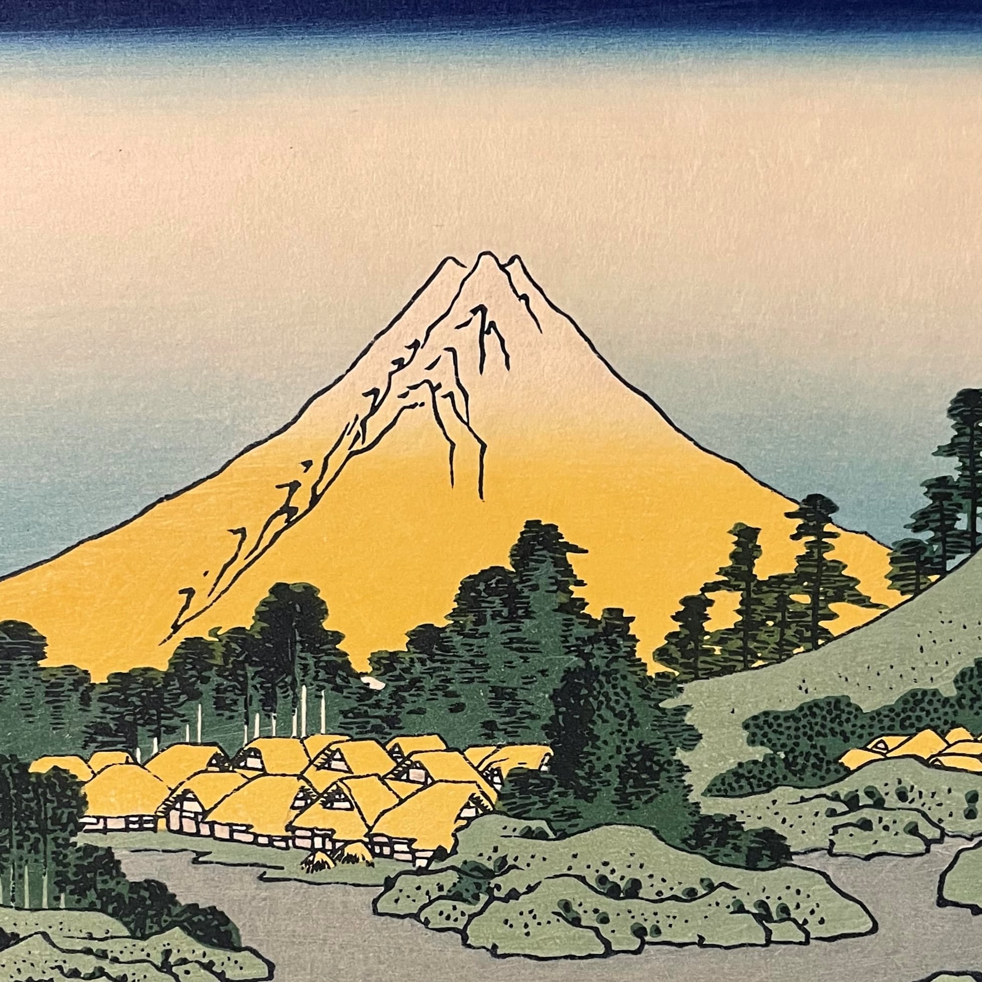 木版画 葛飾北斎 富嶽三十六景 32.甲州三坂水面 | 東京工芸館 - 木版画