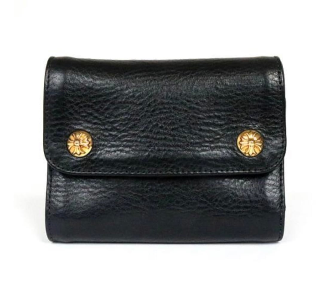 CHROME HEARTS クロムハーツ 22K ミニウェーブウォレット クロスボタン