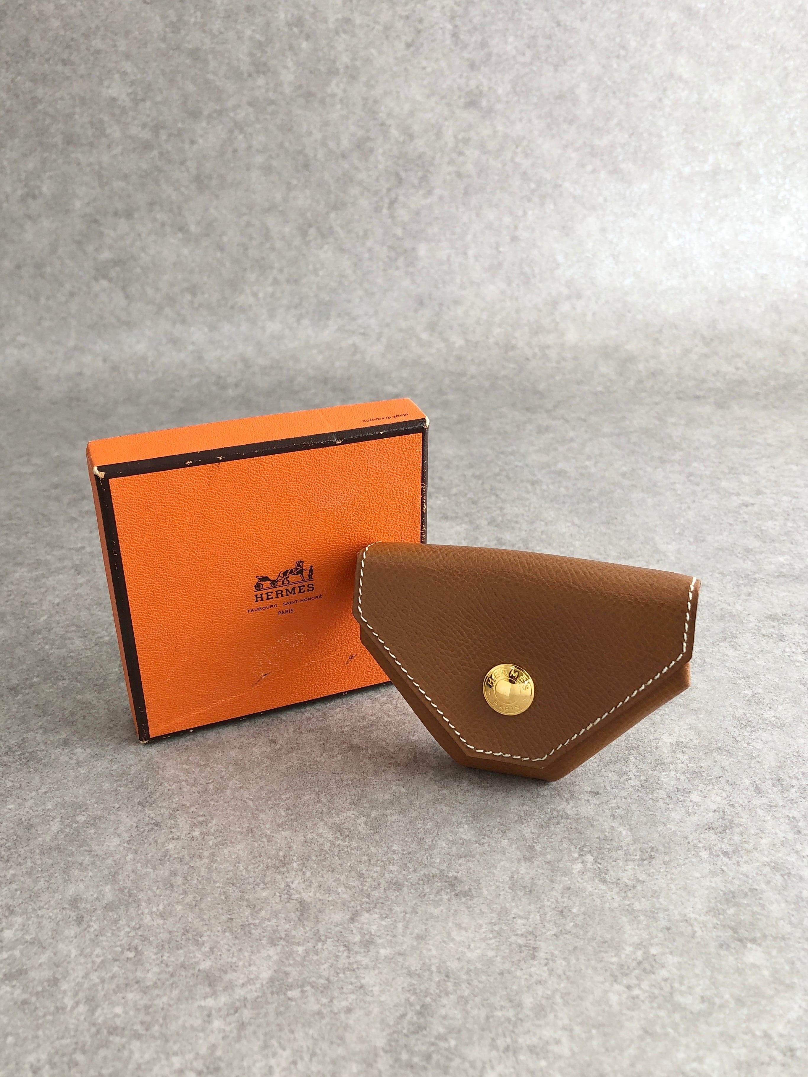 HERMES エルメス コインケース ブラウン レザー ルヴァンキャトル