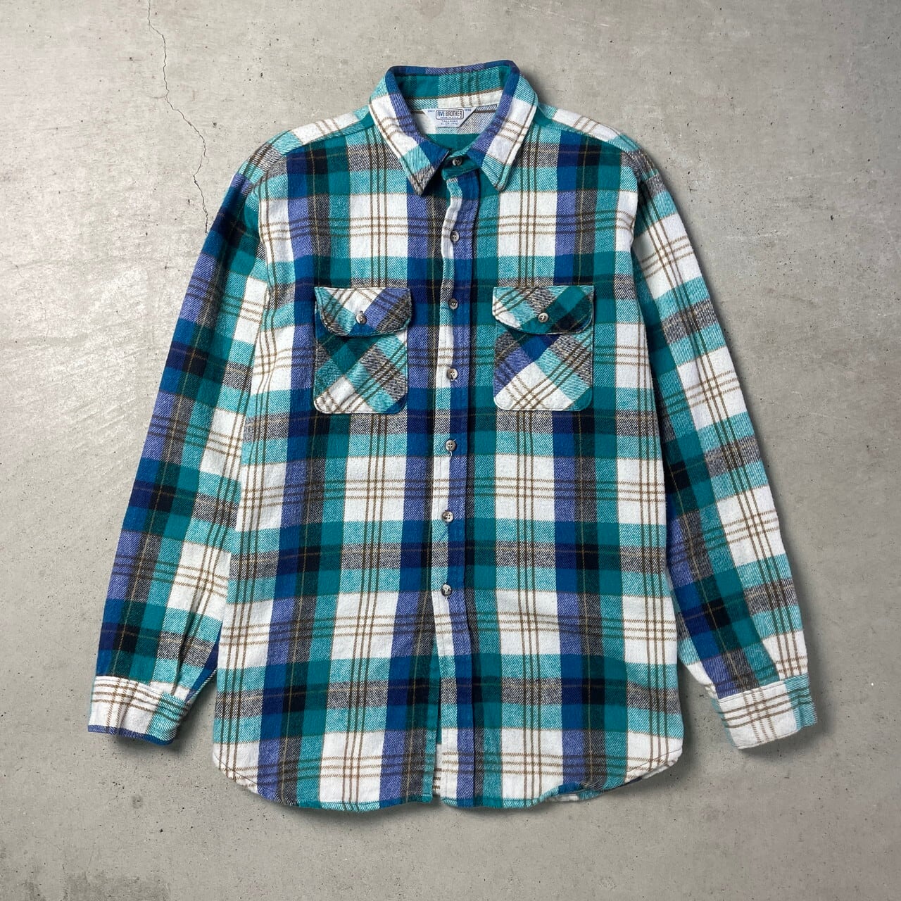 80年代 USA製 Five Brother ファイブブラザー 長袖 ヘビーネルシャツ