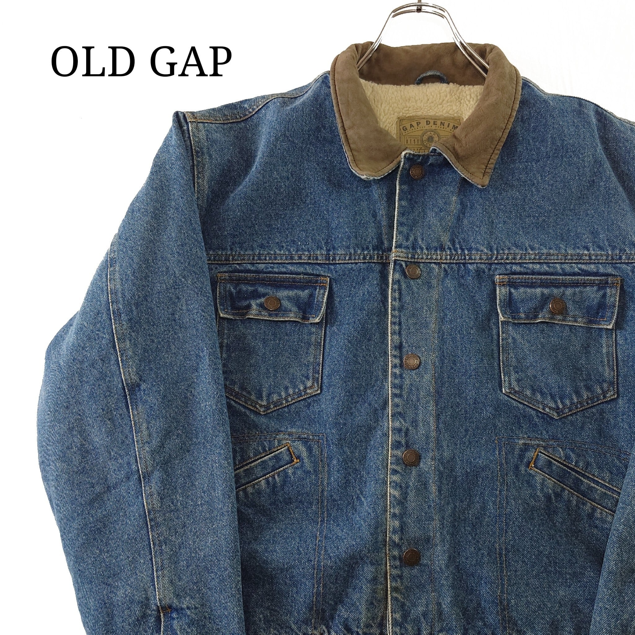 90～00s】OLD GAP ボアデニムジャケット レザー襟 | Pay ID