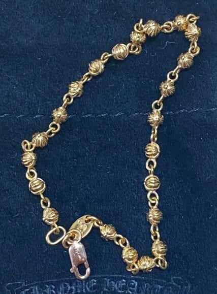 CHROME HEARTS クロムハーツ タイニービーズ チェーンブレスレット 22K