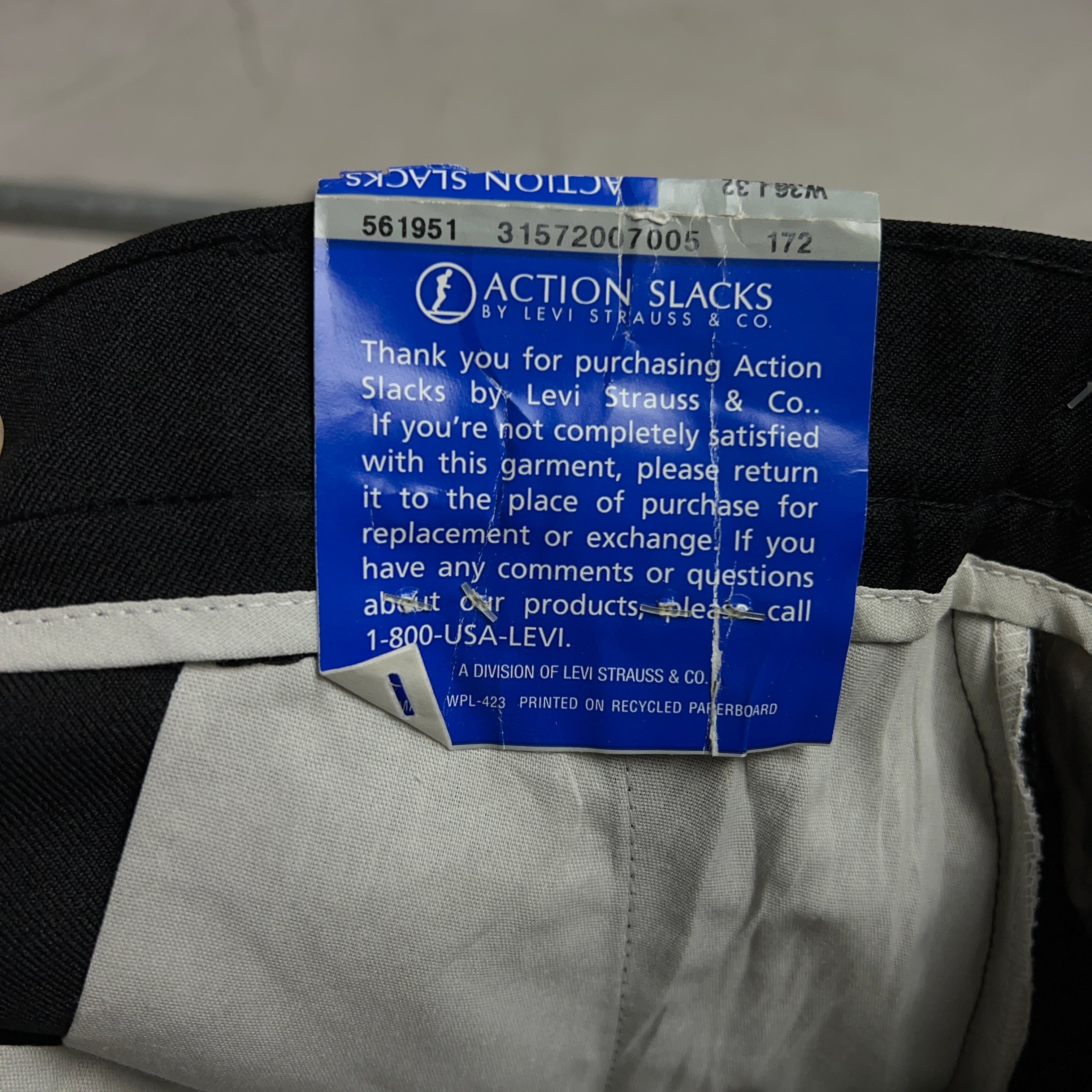 00's LEVI'S ACTION SLACKS STA-PREST Deadstock BLACK W36 L32 00年代