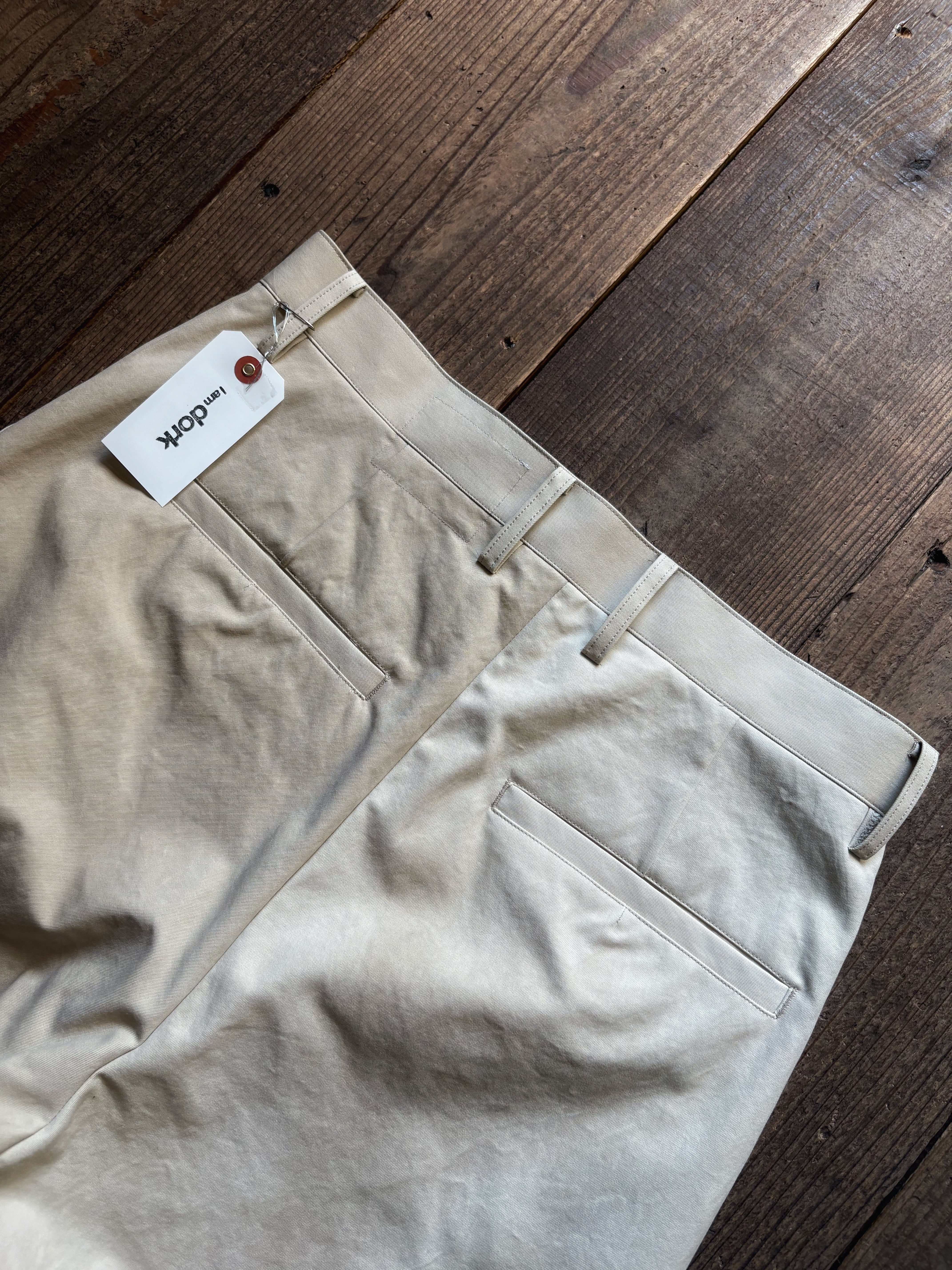 I am dork buggy pants ムラ染めbeige | TALE COCOON