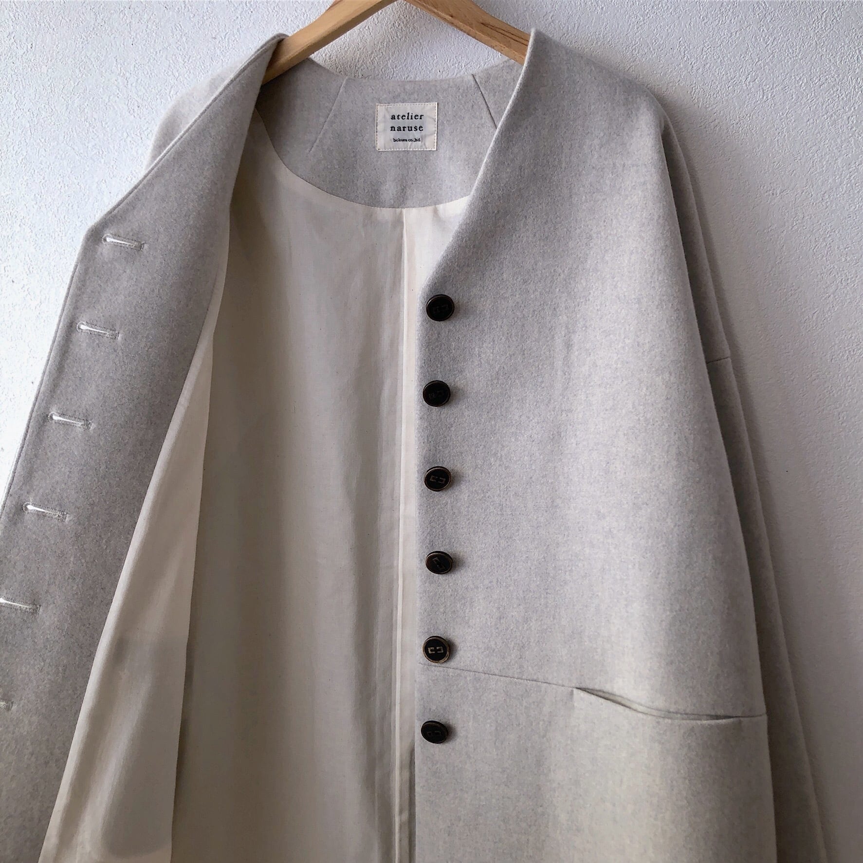 atelier naruse メルトンウールコクーンコート オートミール | ninjin.