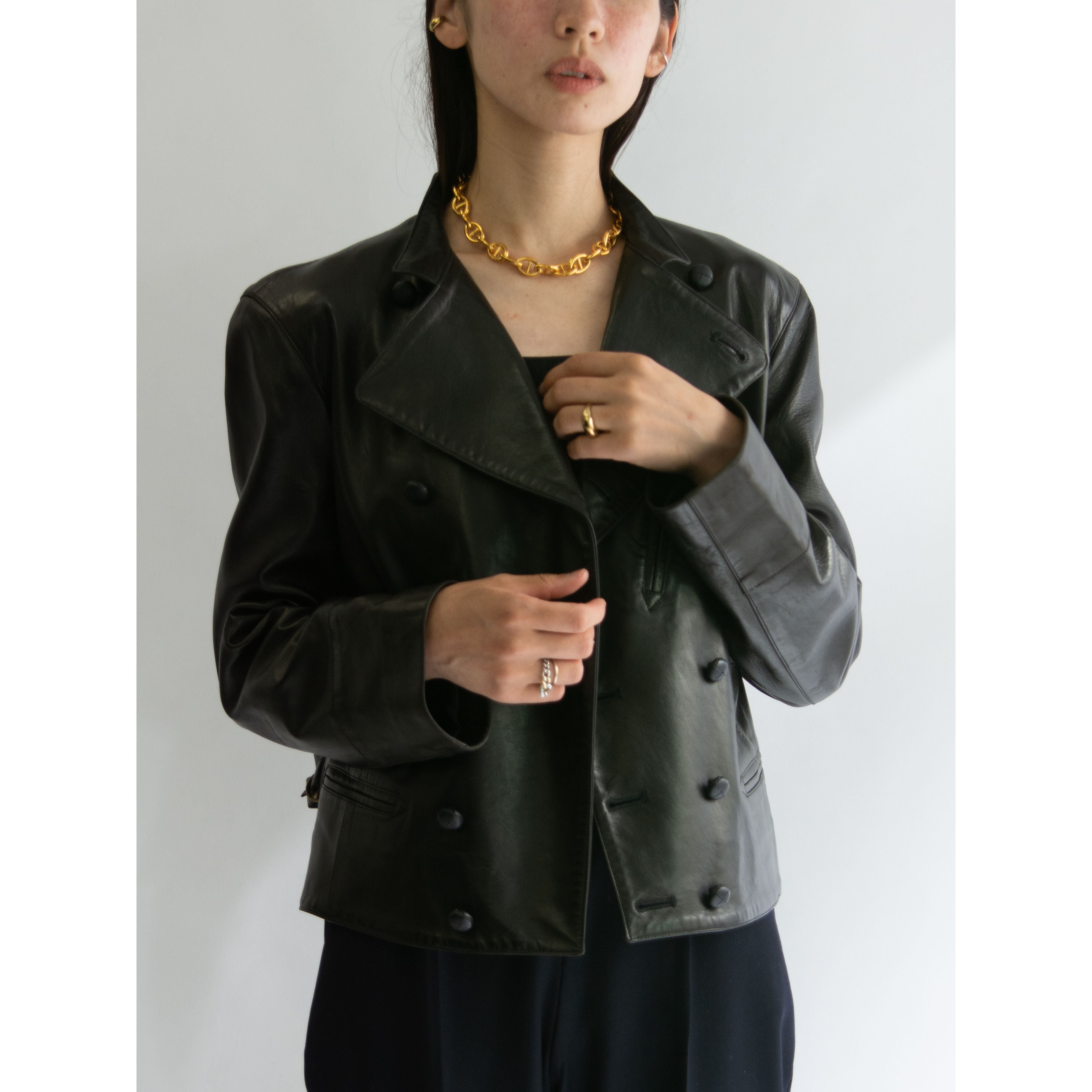 agnes b. SPECIAL】Made in France 90's Leather Cook Jacket