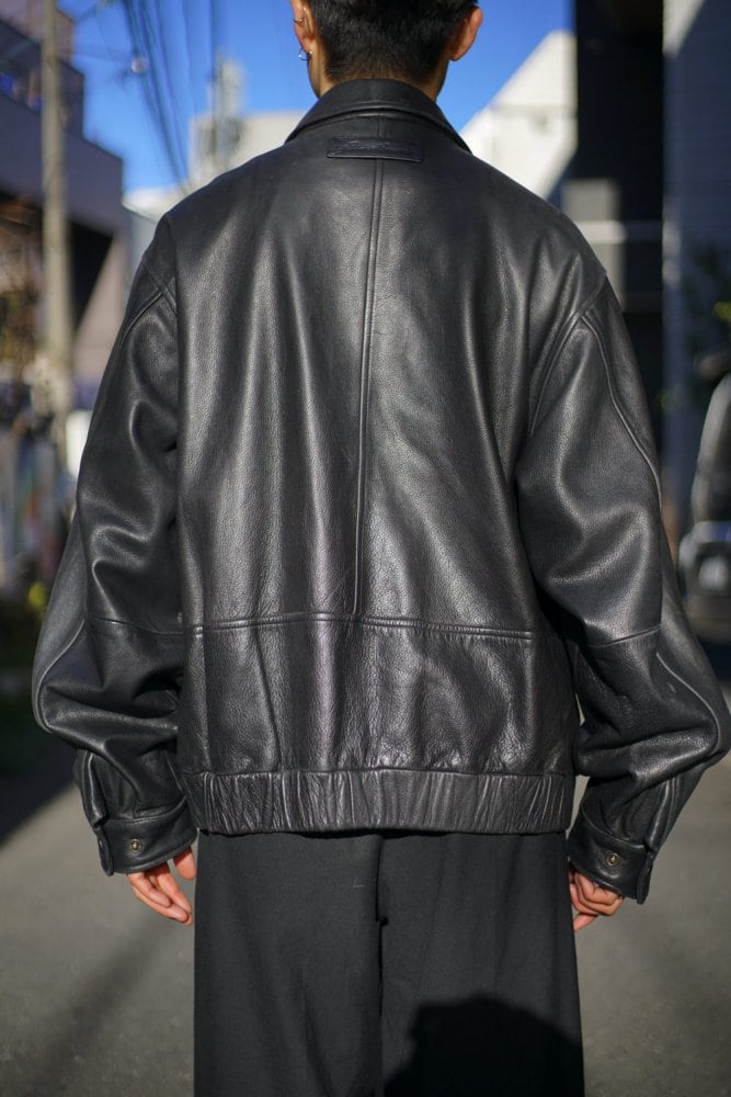Eddie Bauer] Single Zip-up Leather Jacket [1990s] Vintage Single
