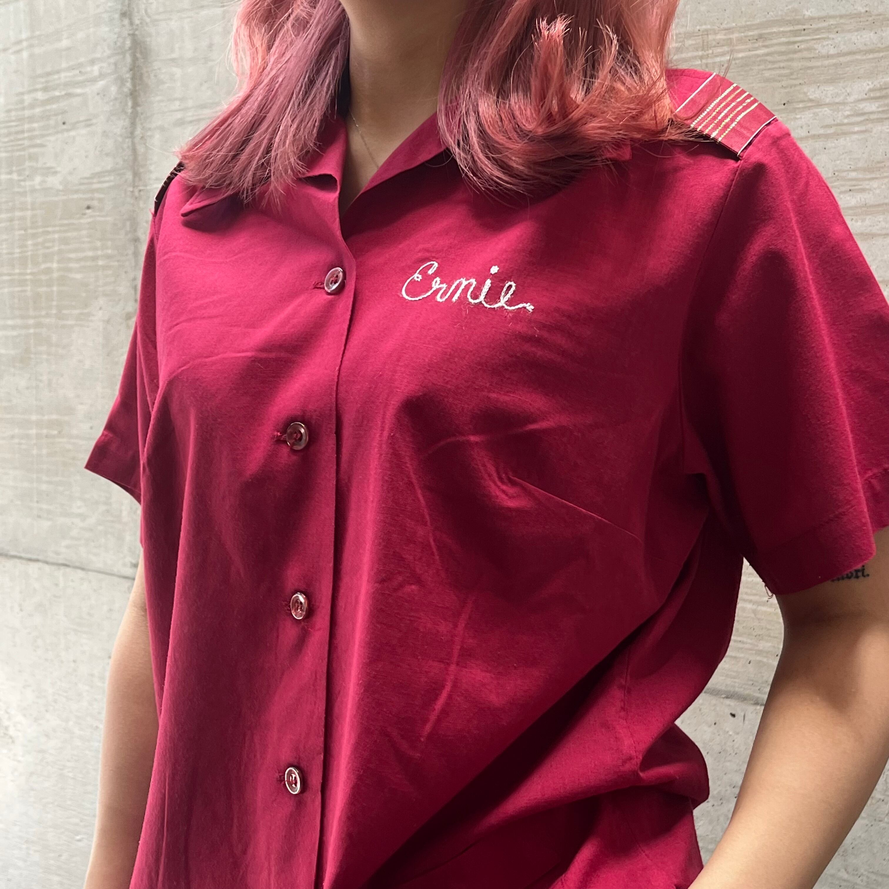 USA製 70's king Louie ボーリングシャツ 半袖開襟シャツ ロカビリー