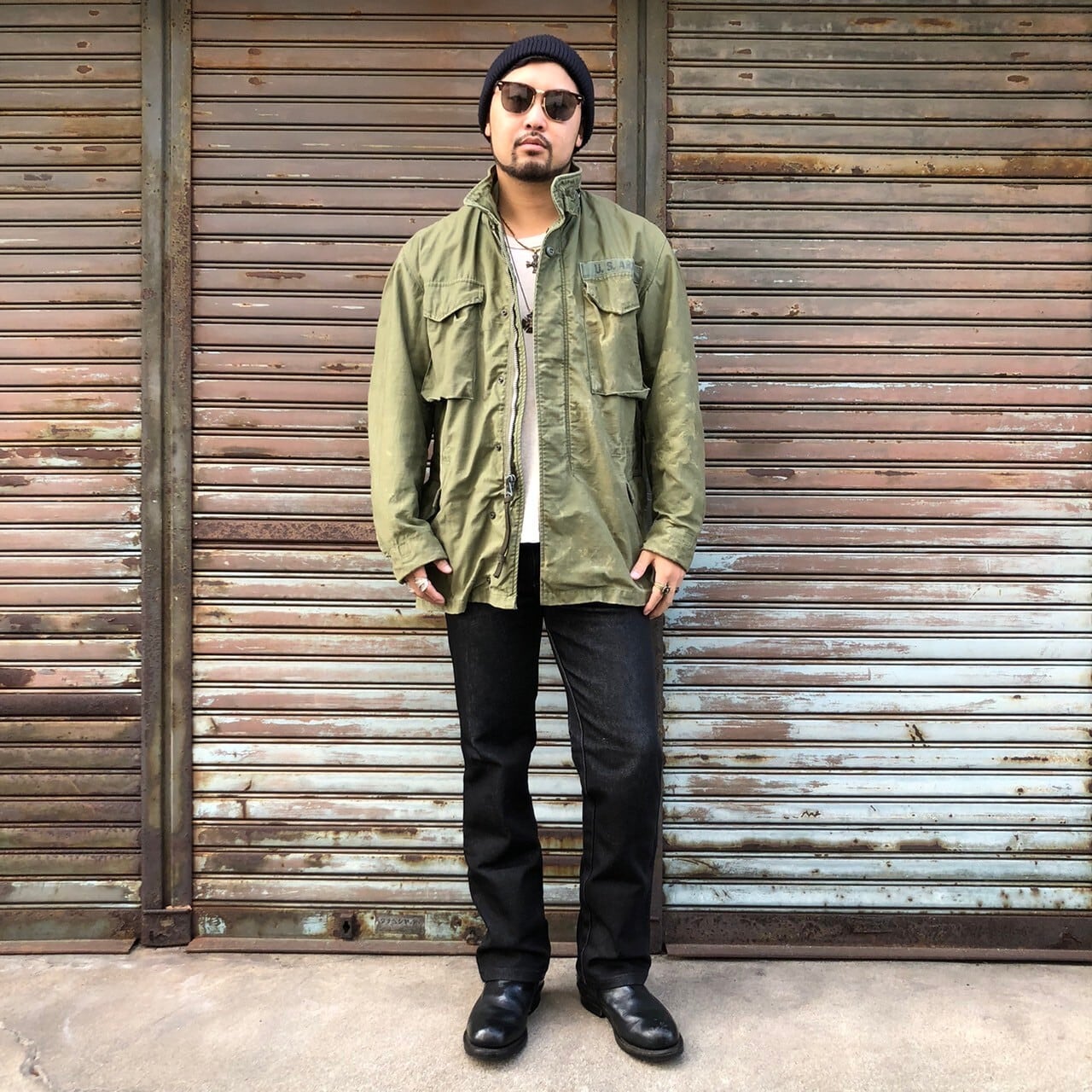 最初期 60s 1st US ARMY 米軍実物 M-65 COTTON SATEEN OG-107