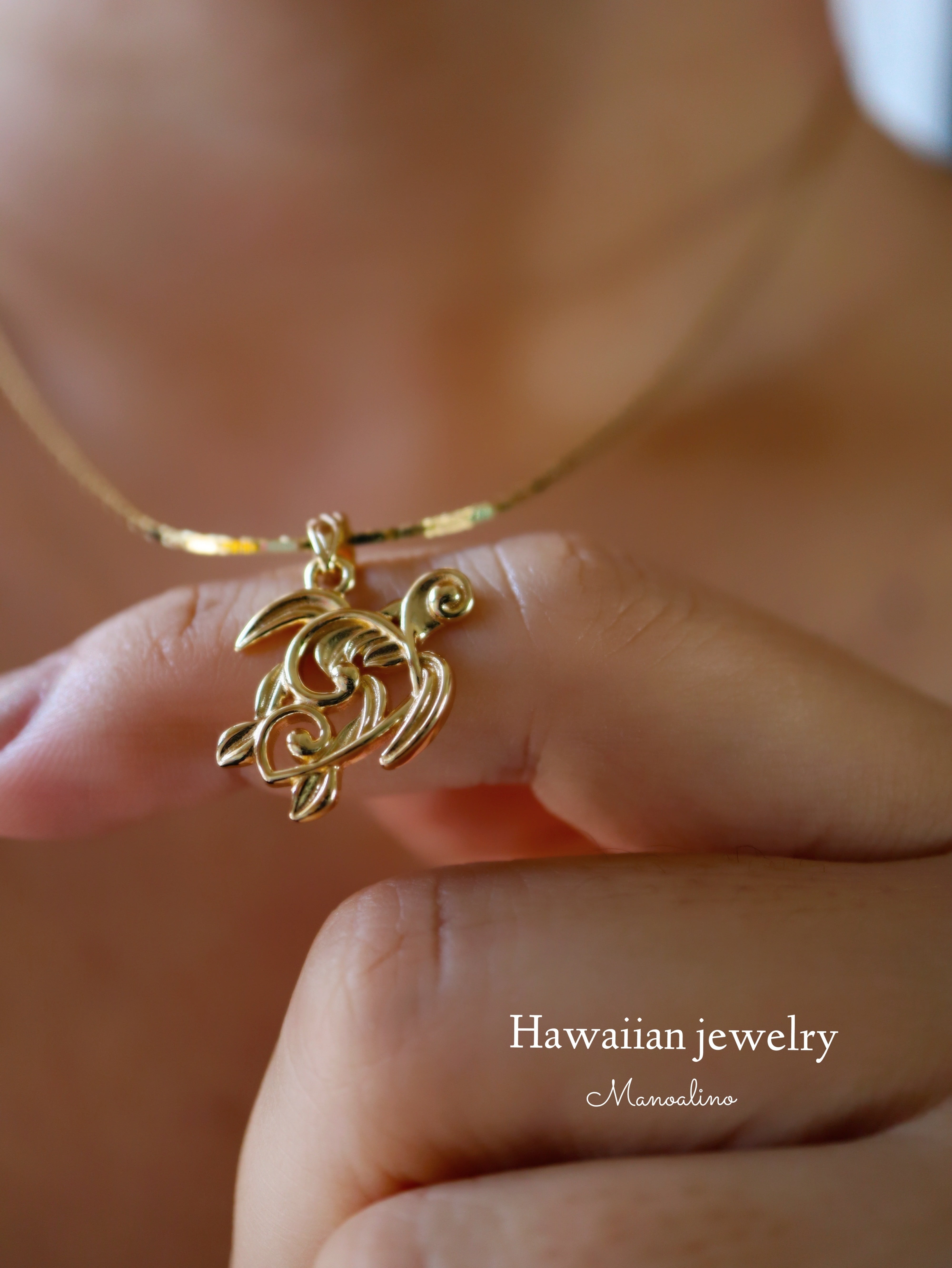Honu necklace Hawaiianjewelry (ハワイアンジュエリー透かしホヌ