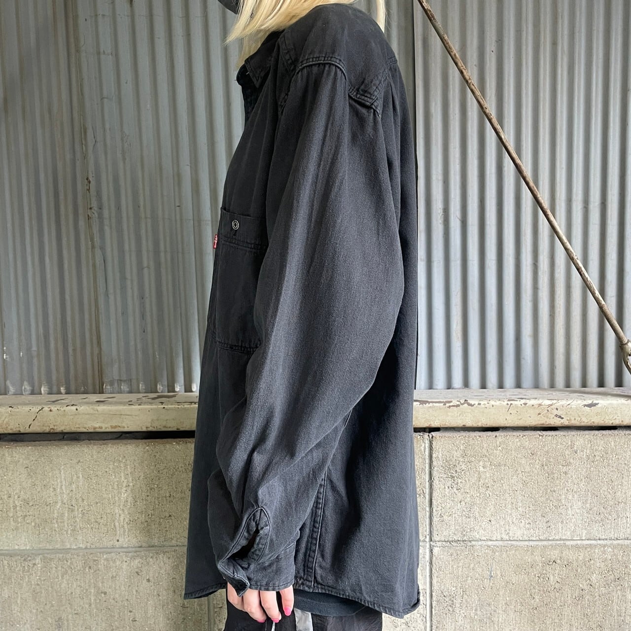 90年代 Levi's リーバイス 長袖ブラックデニムシャツ メンズL 古着 90s