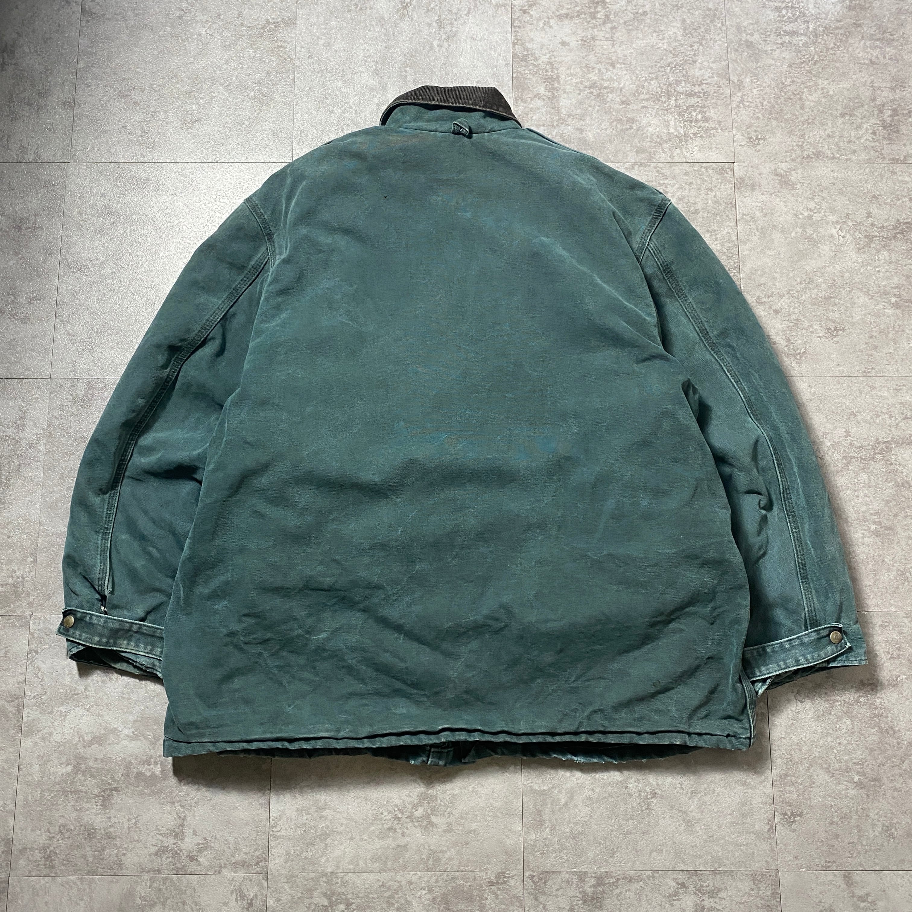 90's carhartt カーハート コーデュロイ襟 ブランケット付き グリーン