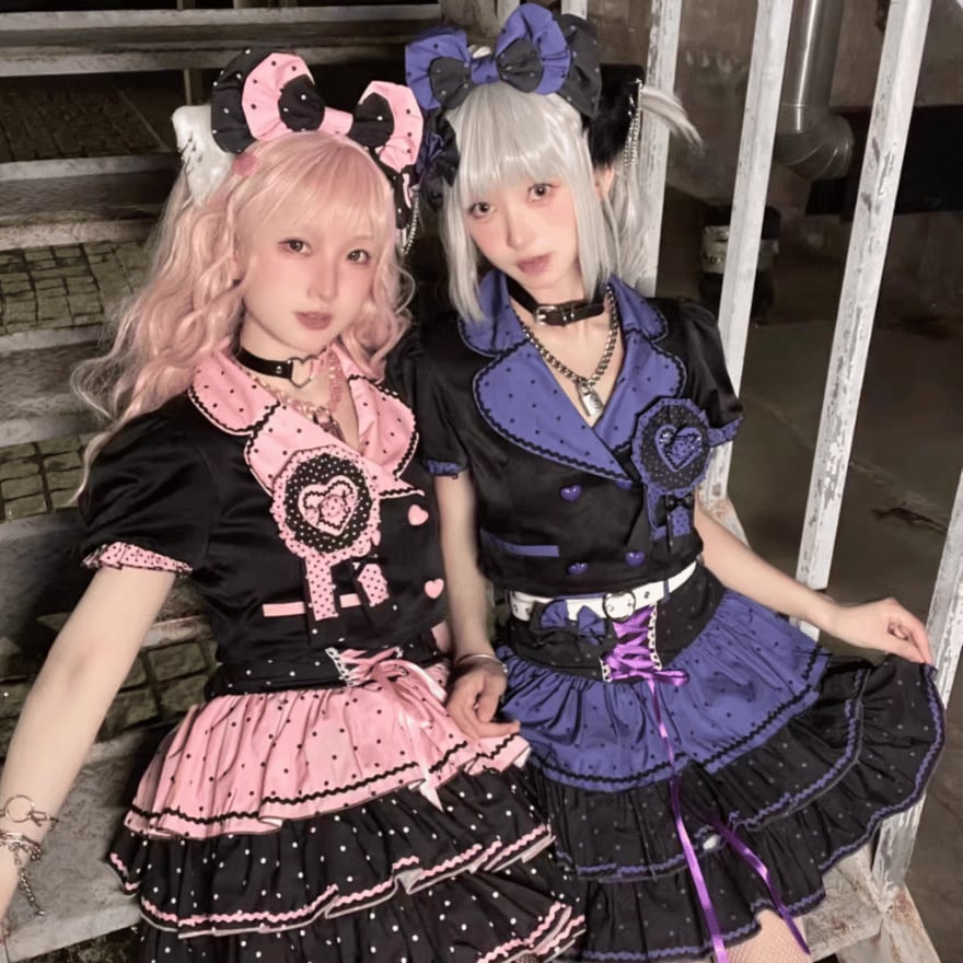 即納 ピンクM 地雷系 セットアップ ライブ ステージファッション
