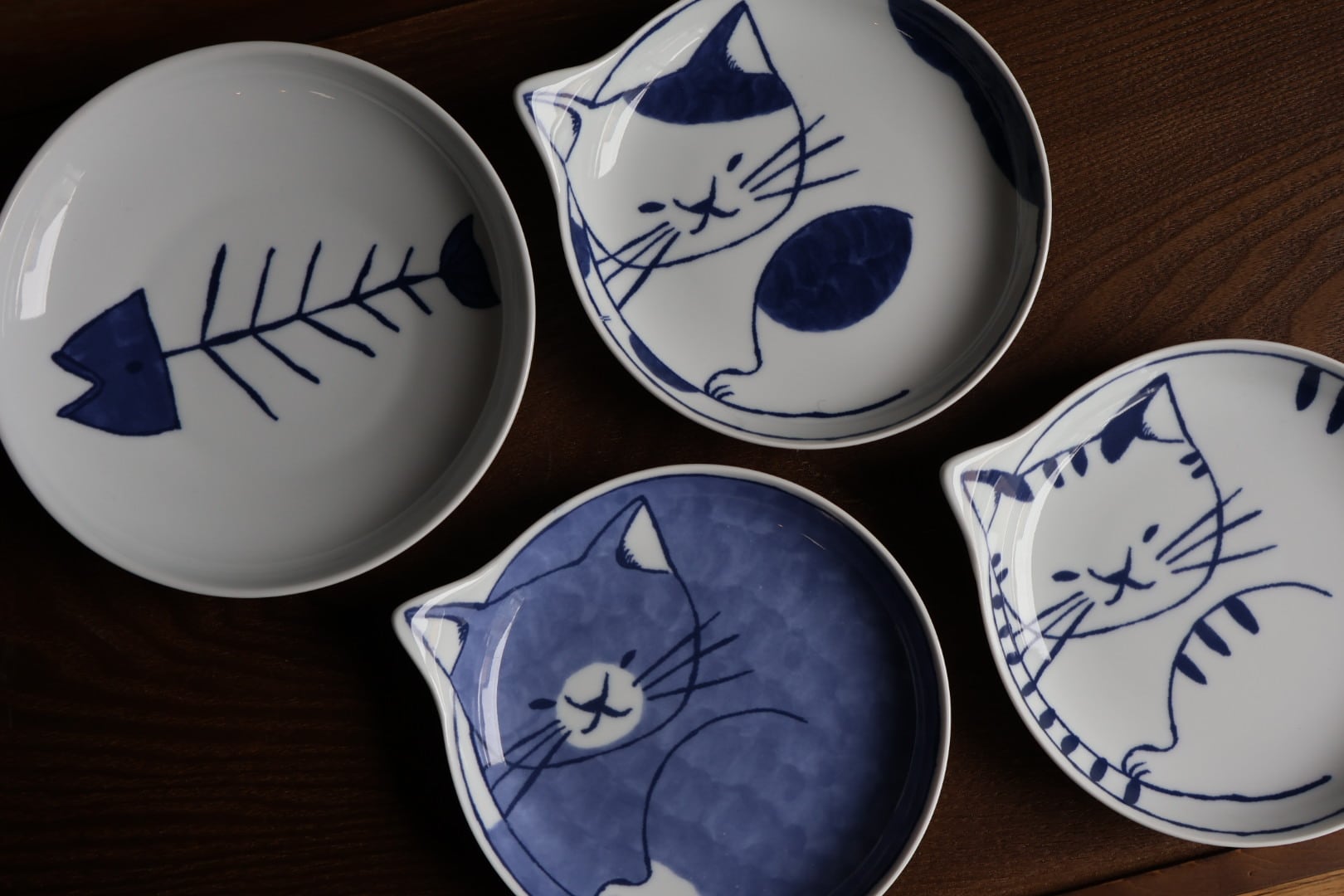九谷焼 5.8号皿揃 染付丸紋花鳥 | うつわ通販 土岐陶器店 / ONLINE SHOP