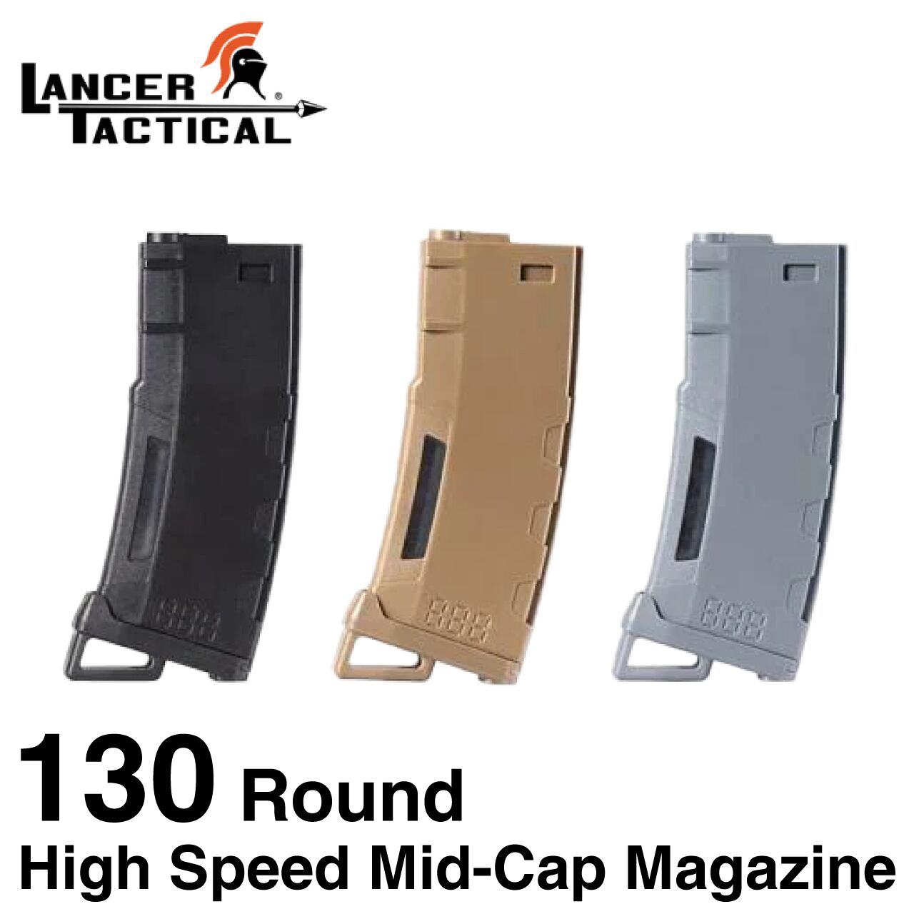 Lancer Tactical 130連 ハイスピード Mid-Cap マガジン 各色 | GunPlay