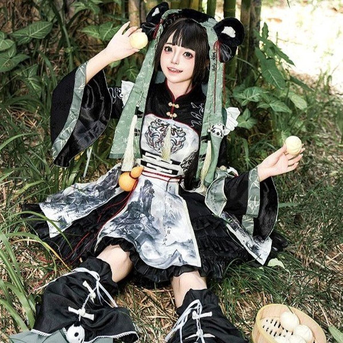 チャイナ風パンダチャイナワンピースセット：ジャケット | Maiden's Rêve
