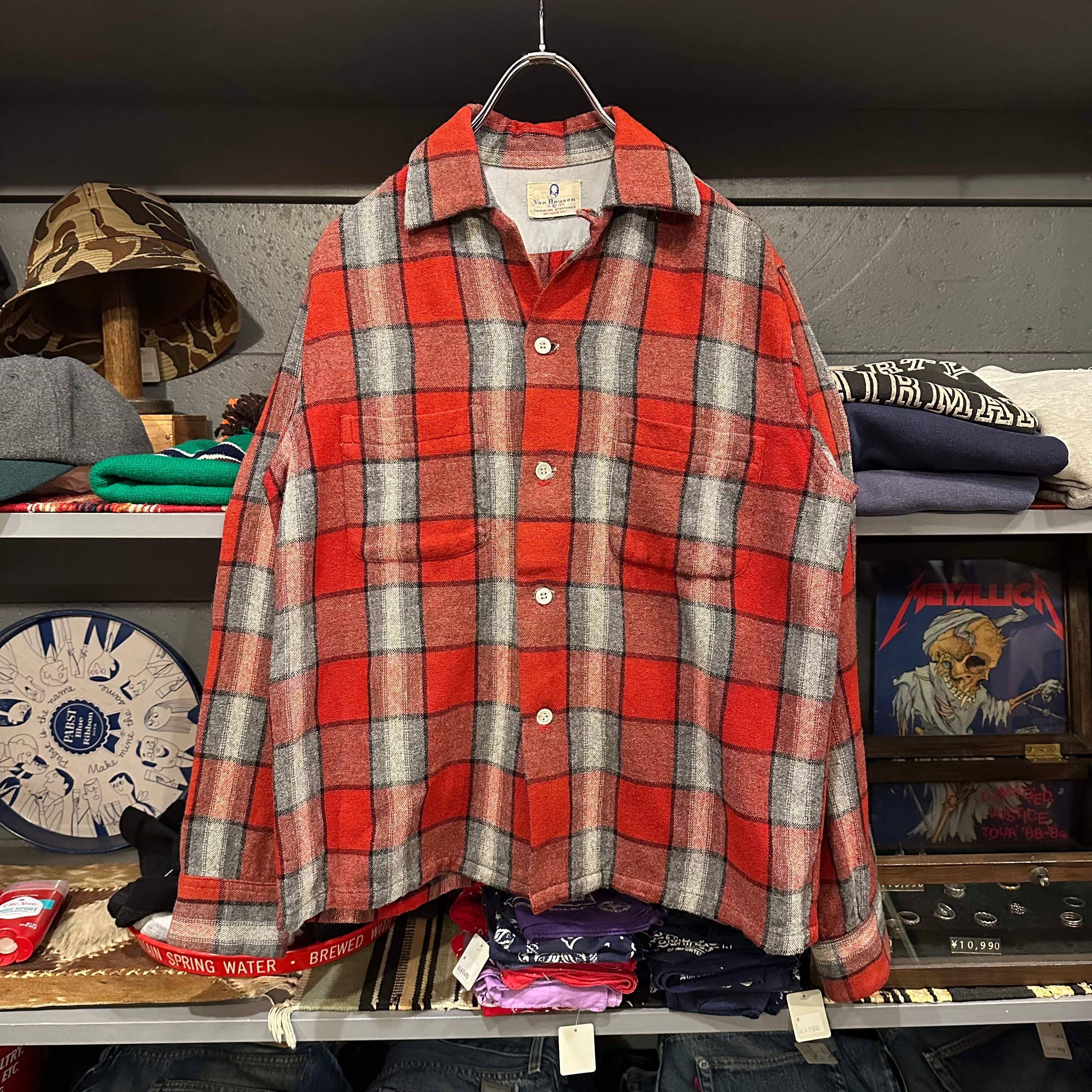 50s Van Heusen L/S Open Collar Wool Shirt | VOSTOK