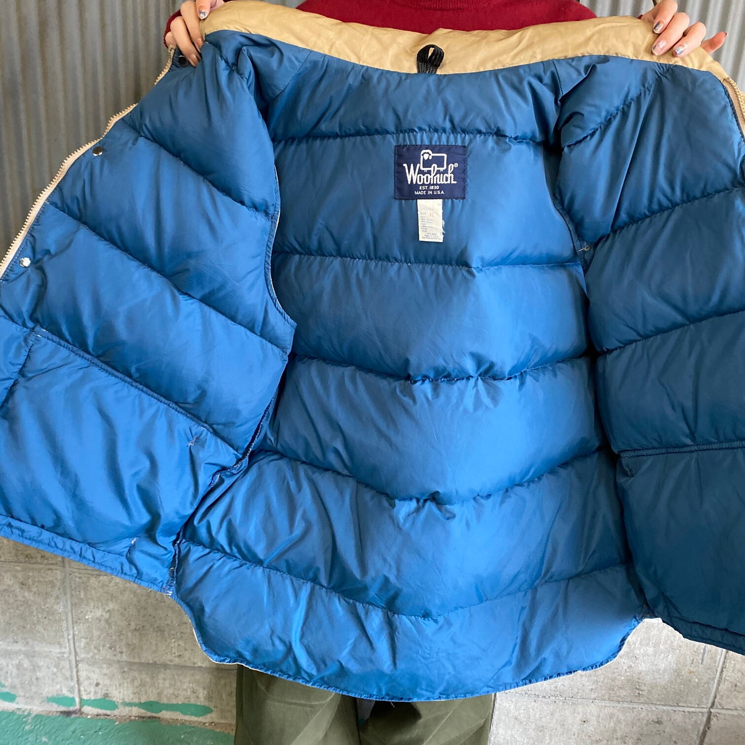 USA製 80年代 WOOLRICH ウールリッチ ダウンベスト アウトドアベスト