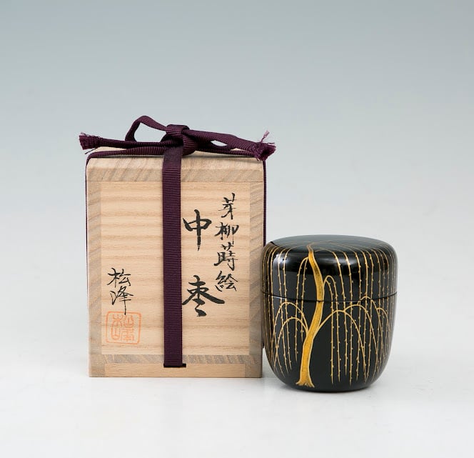 mu-tinctura 清峰造 柳蒔絵 烏帽子香合 共箱 V 7822 mu-tinctura 清峰