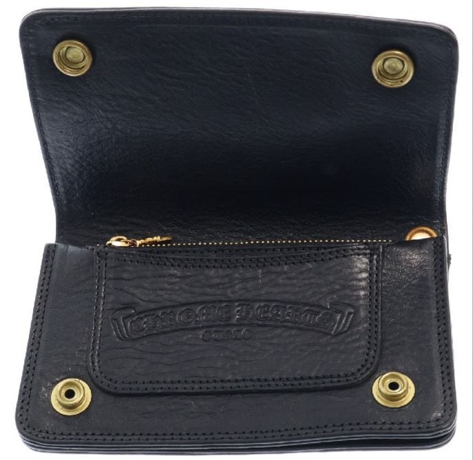 CHROME HEARTS クロムハーツ 22K 1ZIP 1ジップ クロスボタンレザー