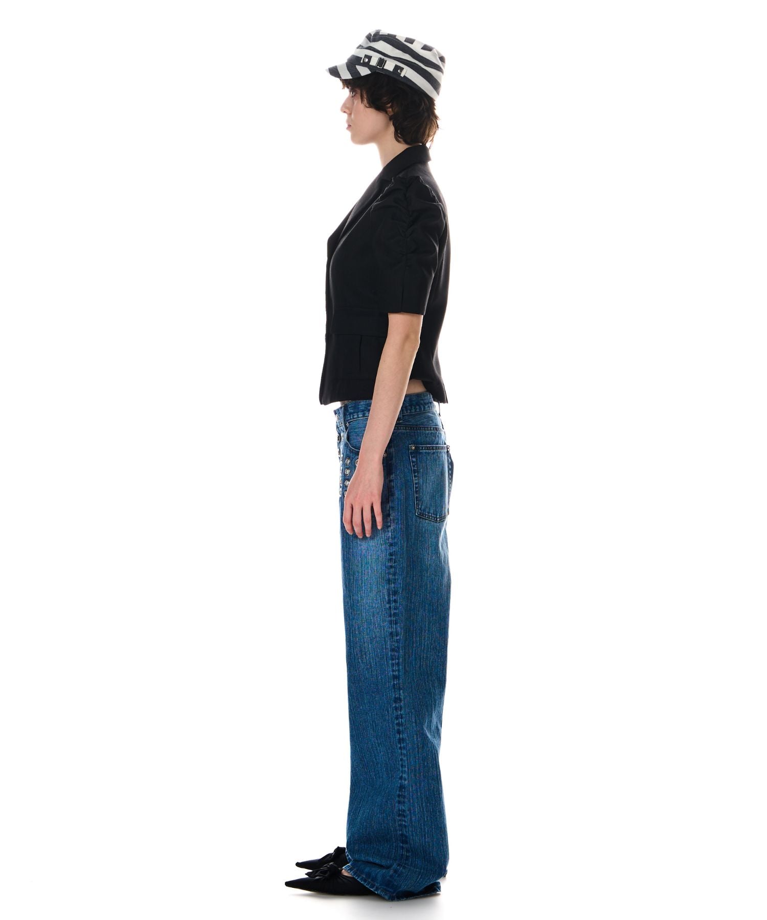METAL EYELET SEMI LOOSE DENIM – BEEDEN