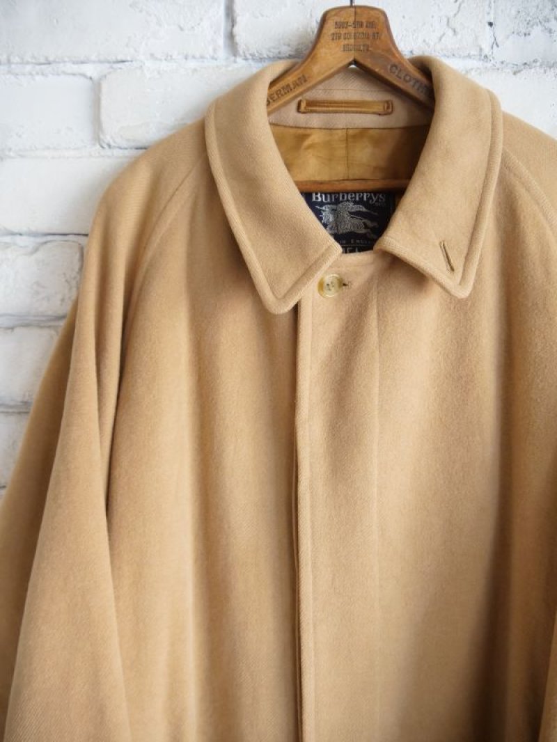 VINTAGE BURBERRY 1980's Wool & Alpaca Single Raglan Balmacaan Coat