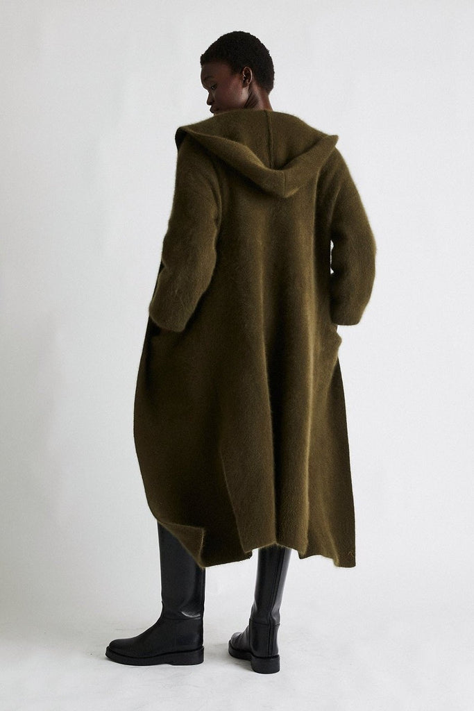 Shop Driftwood Cashmere Coat with Hood Online | Beryll - +Beryll