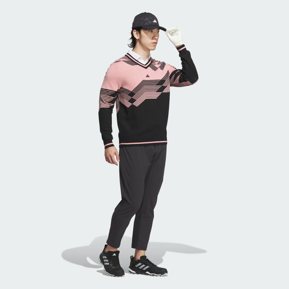 adidas アーカイブグラフィック Vネック長袖セーター 24FW JSC13