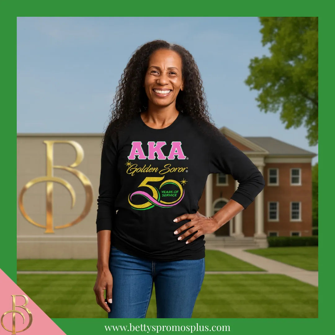 Alpha Kappa Alpha AKA Golden Soror Long Sleeve T-Shirt – Betty's