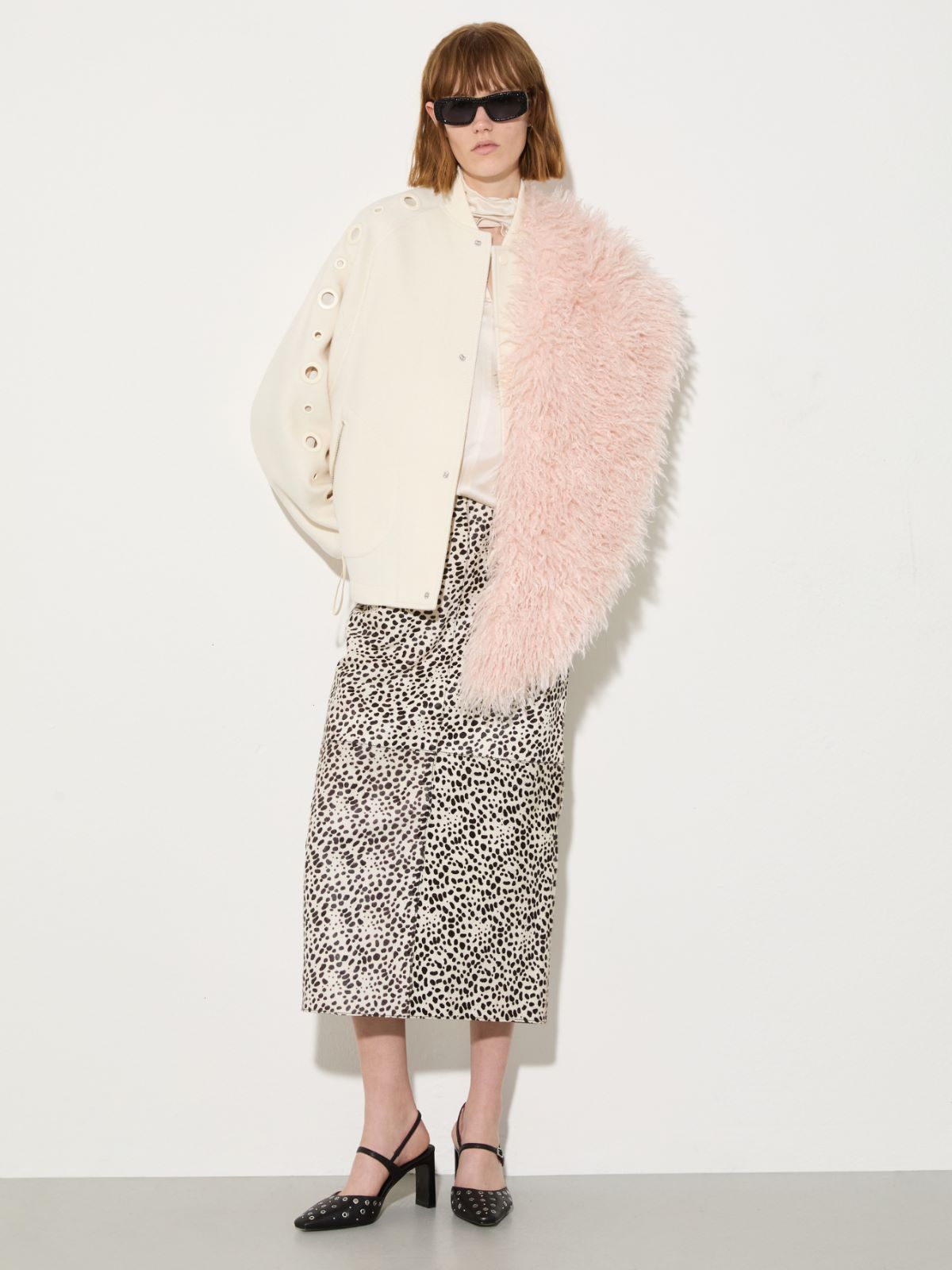 Double-woven wool bomber jacket, ice | MAX&Co.