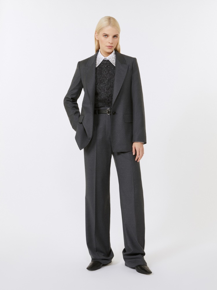 Alpaca and lurex gilet, dark grey | Max Mara
