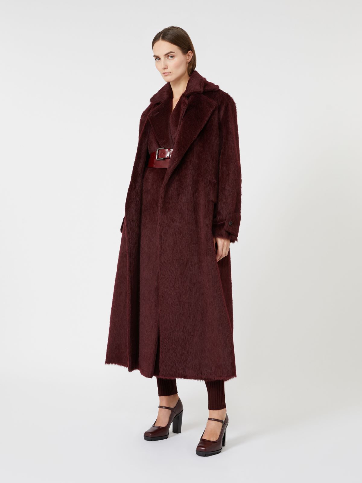 Long wool and alpaca coat, cherry | Max Mara
