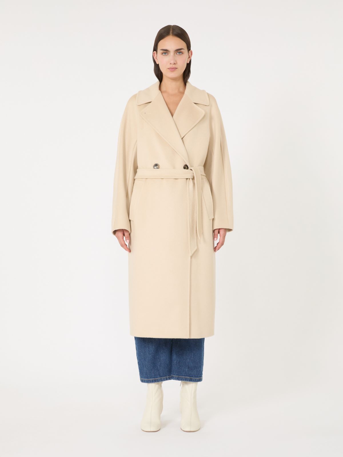 Double-breasted wool coat, ivory | Weekend Max Mara