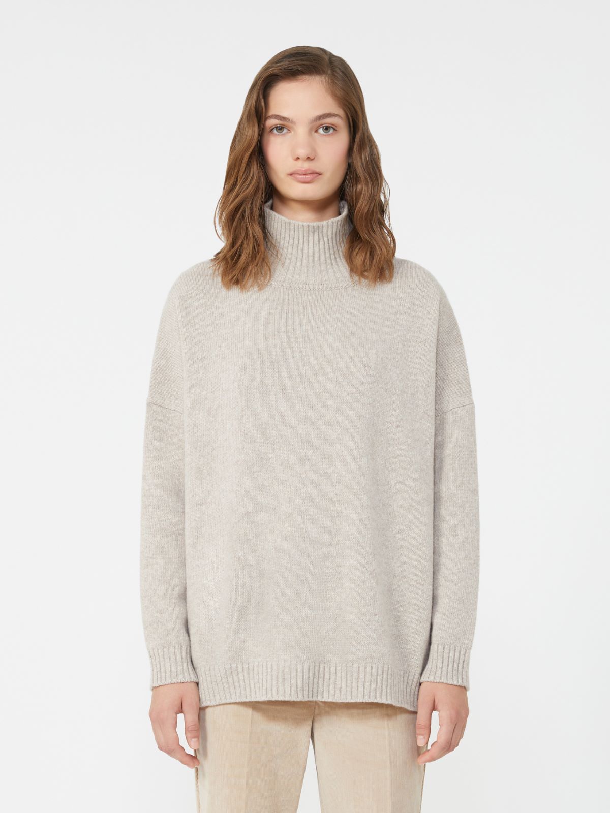 Wool knit turtleneck jumper, sand | Weekend Max Mara