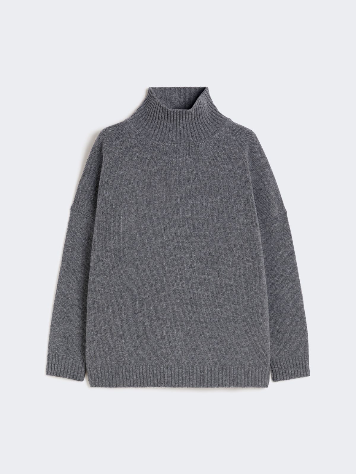 Wool knit turtleneck jumper, dark grey | Weekend Max Mara